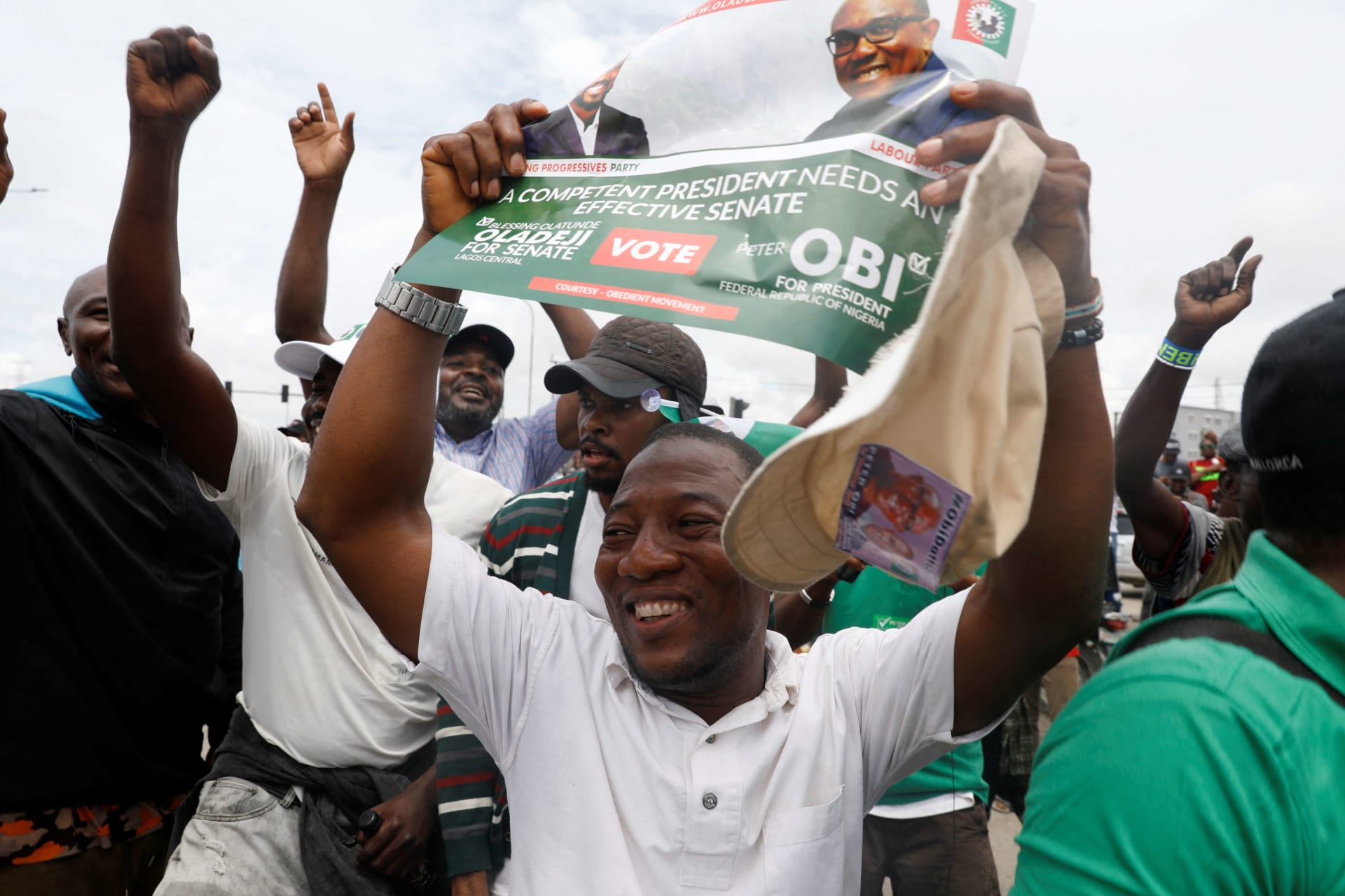 <p>Supporters of Labour Party’s presidential candidate, Peter Obi, attend a rally in Lekki, Lagos, Nigeria on October 1, 2022.</p>
