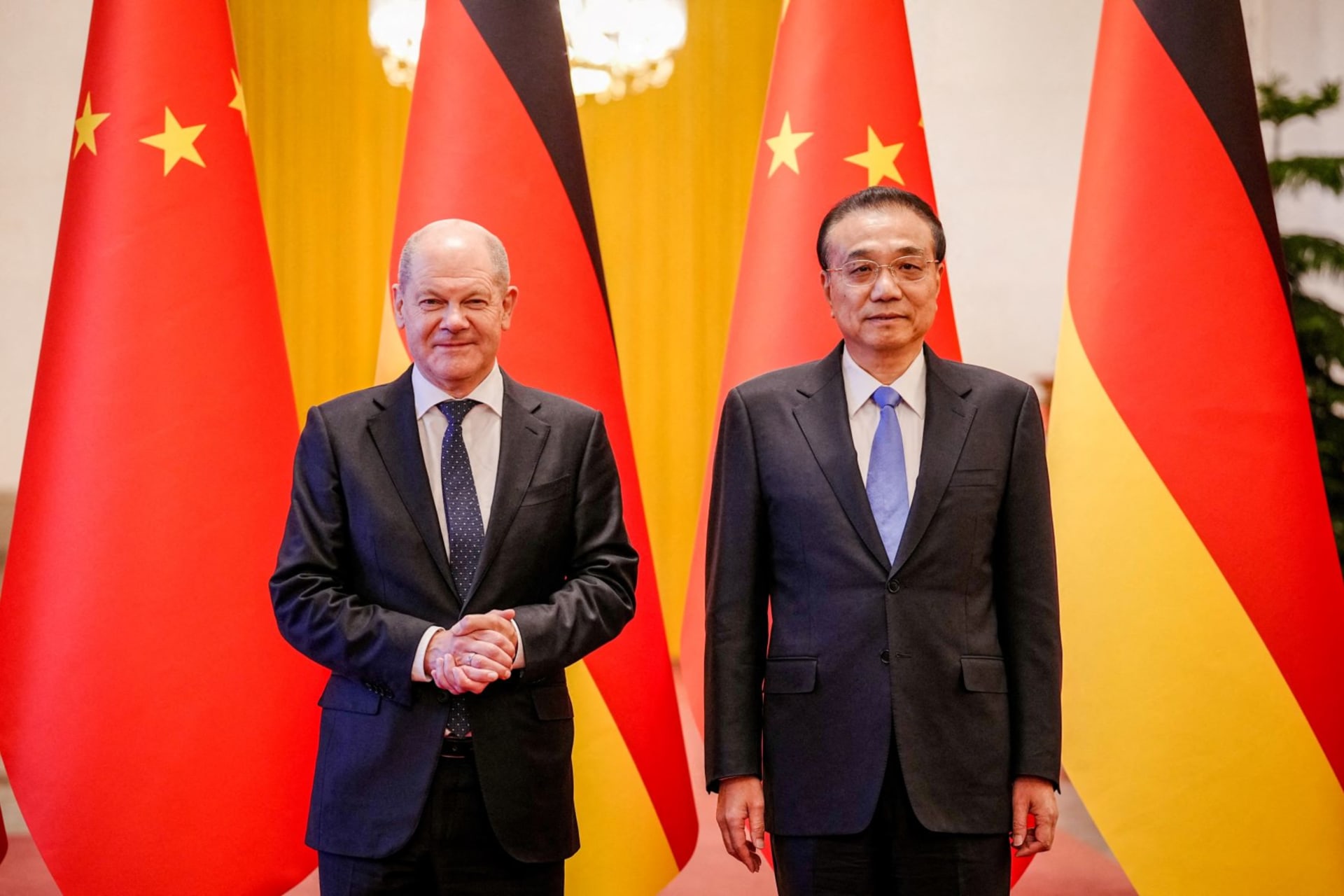 <p>German Chancellor Olaf Scholz meets Chinese Premier Li Keqiang in Beijing, China November 4, 2022</p>
