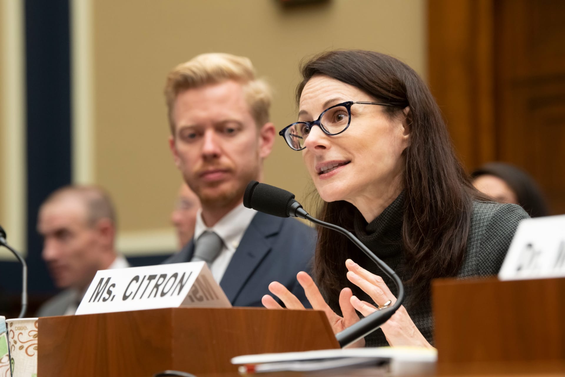 <p>Professor Danielle Citron testifies before the House Committee on Energy and Commerce on fostering a healthier internet for consumers in Washington DC, on October 16, 2019. </p>
