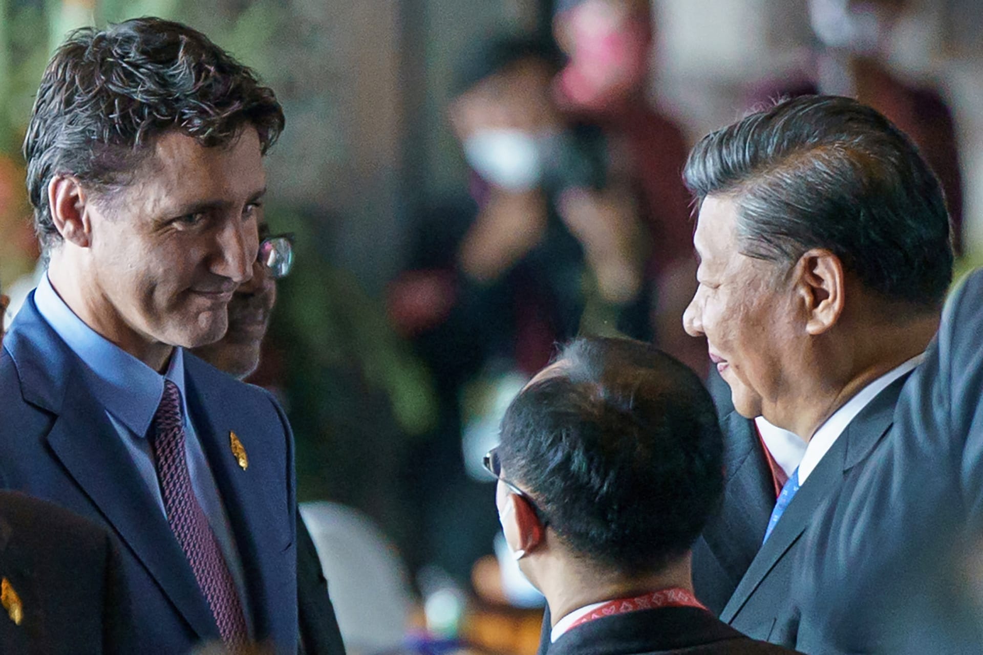 <p>Canada’s Prime Minister Justin Trudeau speaks with China’s President Xi Jinping at the G20 Leaders’ Summit in Bali, Indonesia, November 15, 2022.</p>
