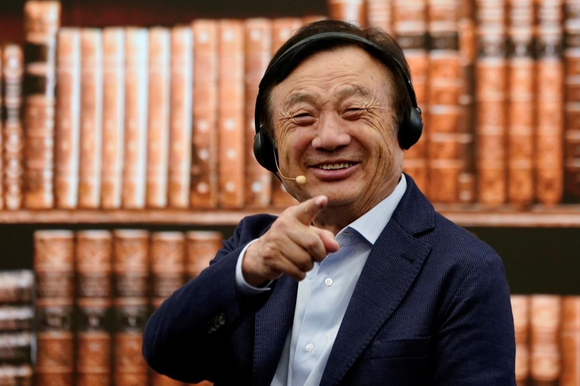 <p>Huawei founder Ren Zhengfei smiles during an event at one of the company’s factories in June 2019.</p>
