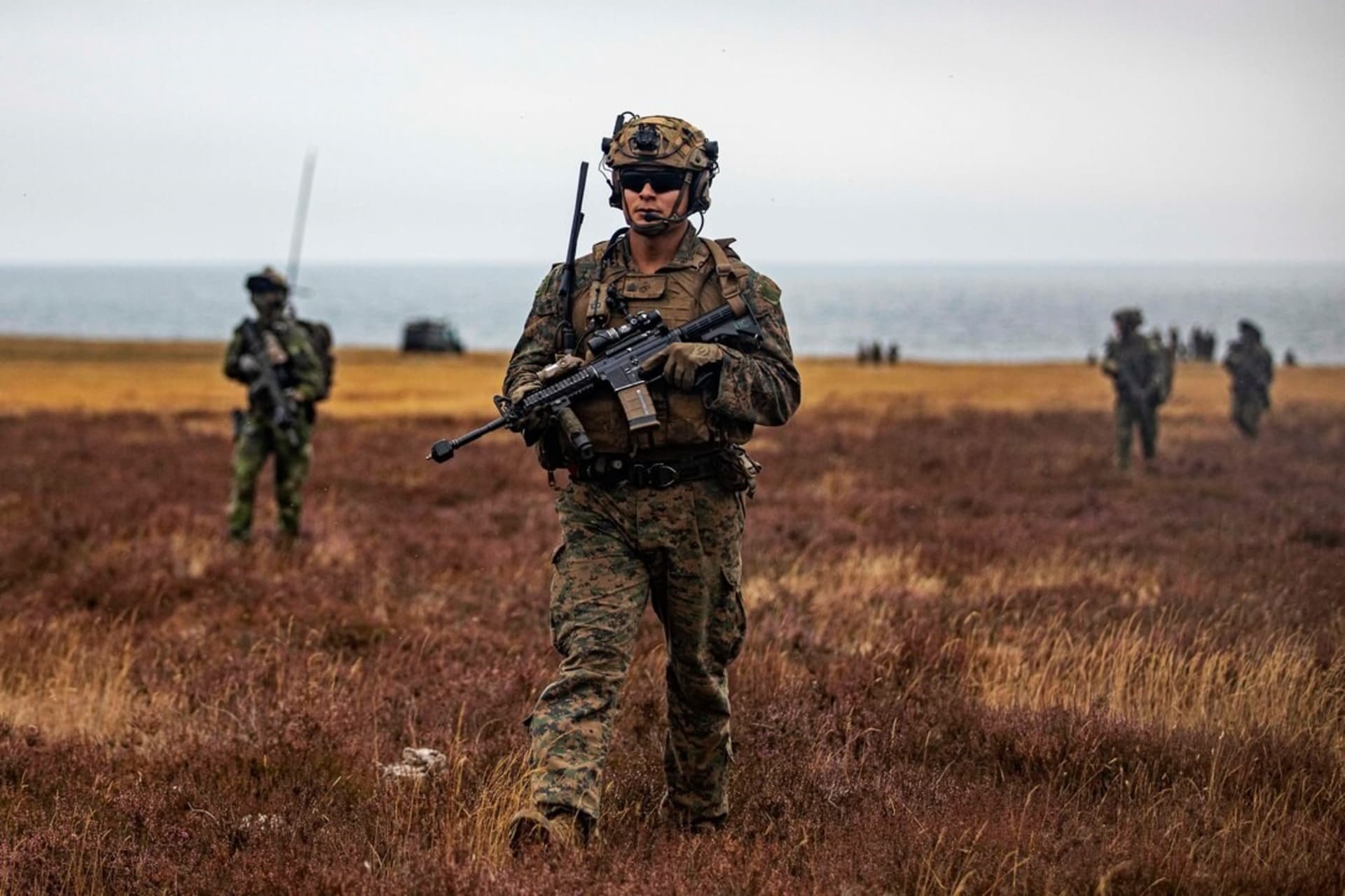 <p>Marine Corps Sgt. Anthony T. Ruiz on a training exercise near Kristianstad, Sweden</p>
