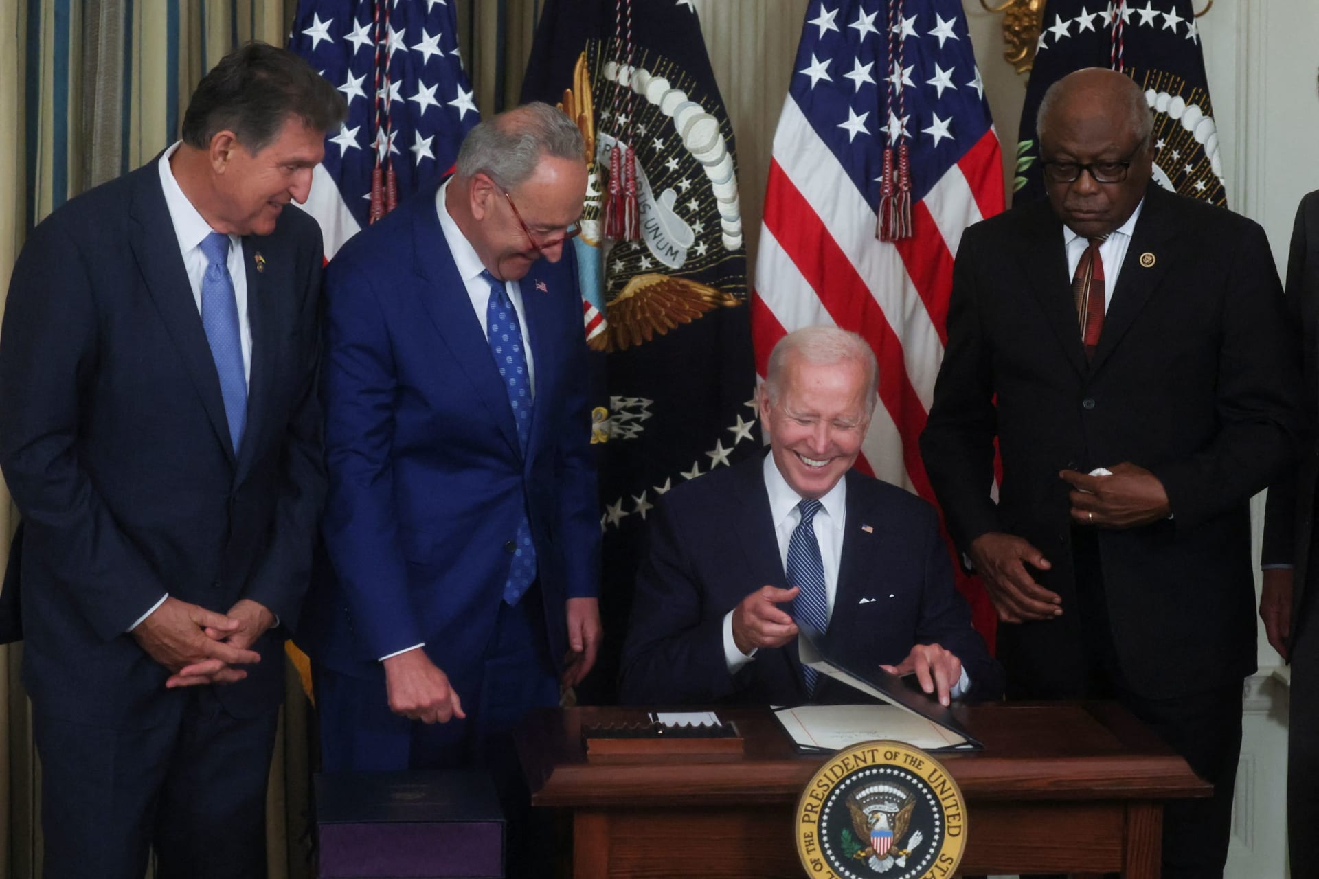 <p>U.S. President Joe Biden signs “The Inflation Reduction Act of 2022” into law in a ceremony at the White House</p>

