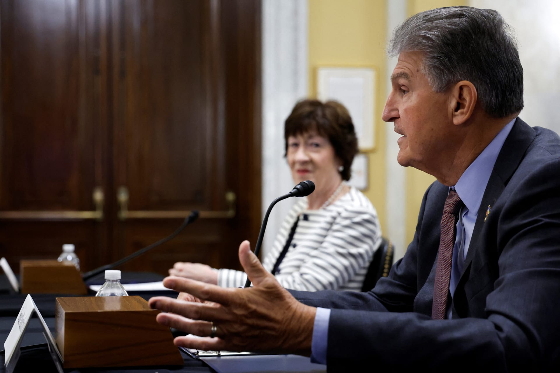<p>U.S. Senators Susan Collins (R-ME) and Joe Manchin (D-WV) testify on the Electoral Count Reform Act (ECRA) in the Senate.</p>

