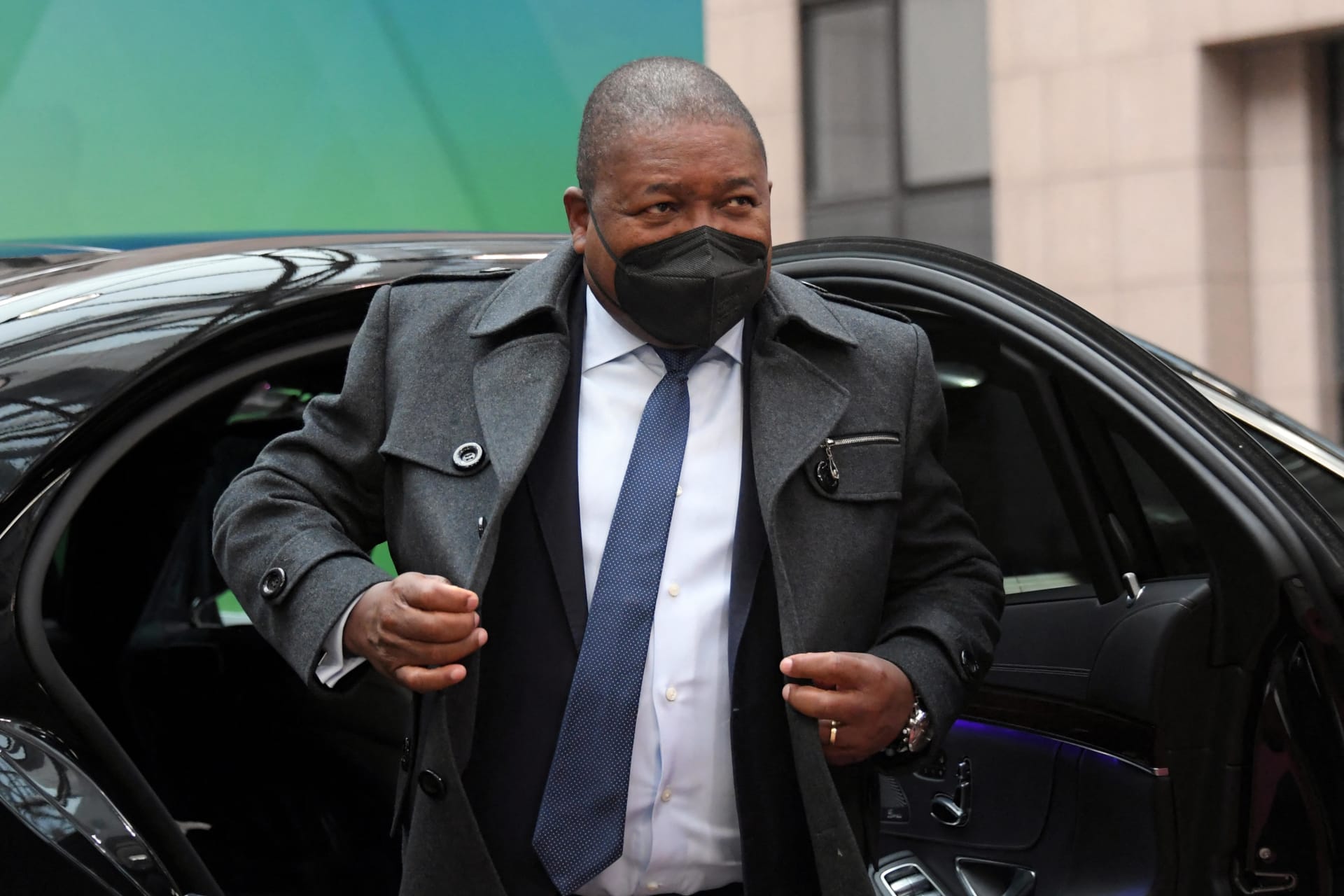 <p>Mozambique’s President Filipe Jacinto Nyusi arrives at a European Union (EU) African Union (AU) summit in Brussels, Belgium on February 18, 2022.</p>
