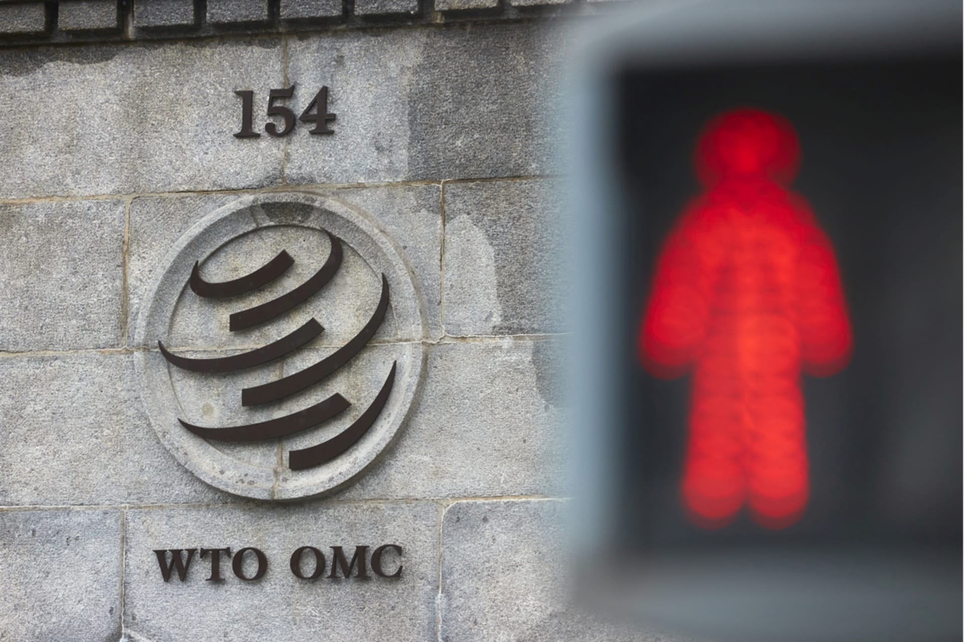 <p>The WTO Logo Pictured in Geneva</p>
