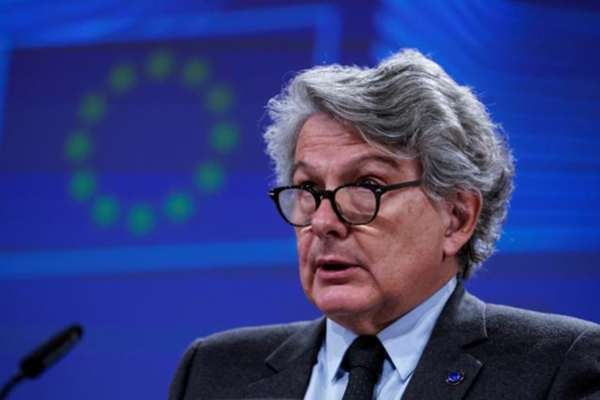<p>EU Internal Market Commissioner Thierry Breton speaks at a virtual event in 2020. Breton has been one of the driving forces behind the Digital Markets Act.</p>
