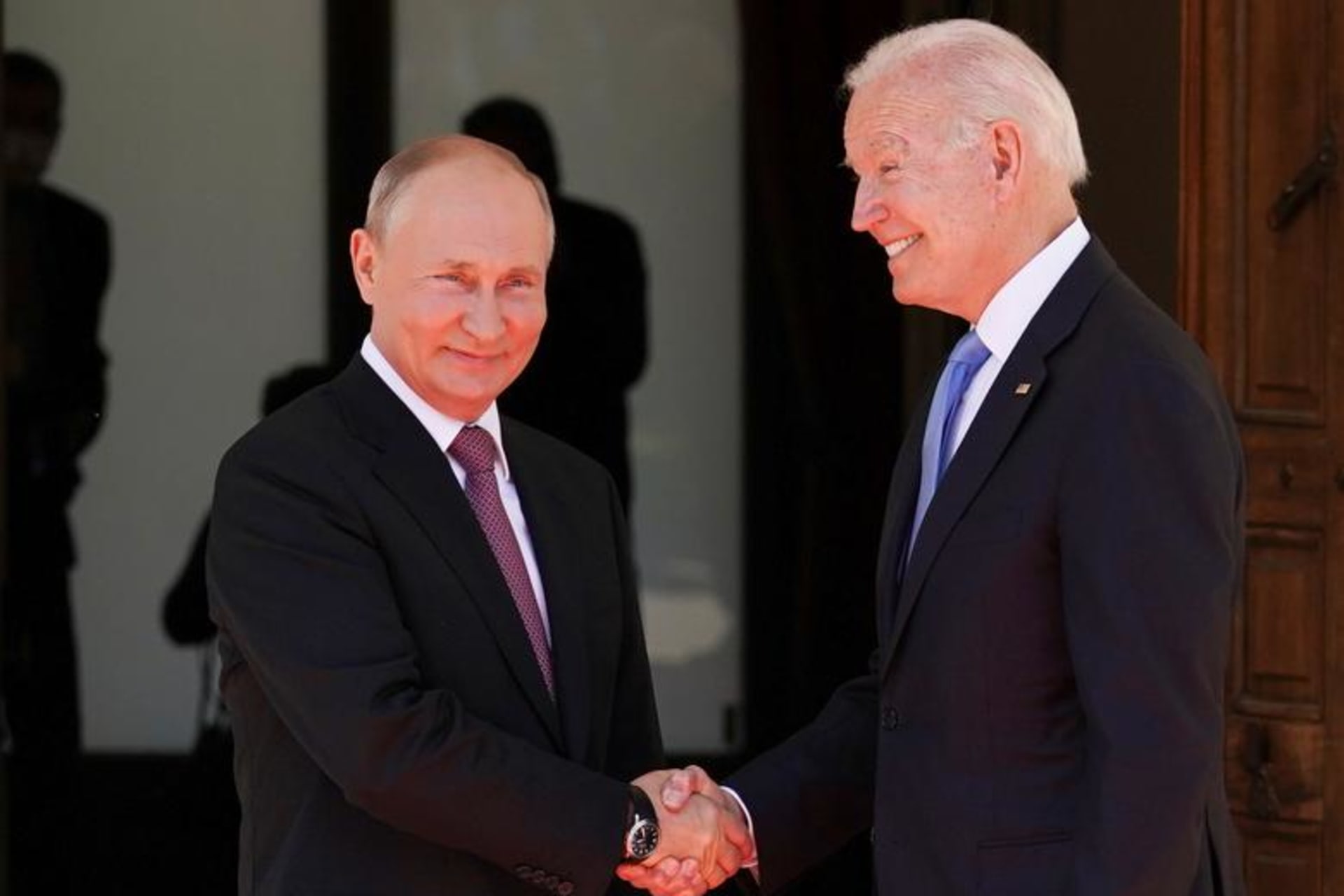 <p>U.S. President Joe Biden and Russian President Vladimir Putin at a summit in Geneva in 2021. Biden condemned cyberattacks on U.S. critical infrastructure at the meeting.</p>

