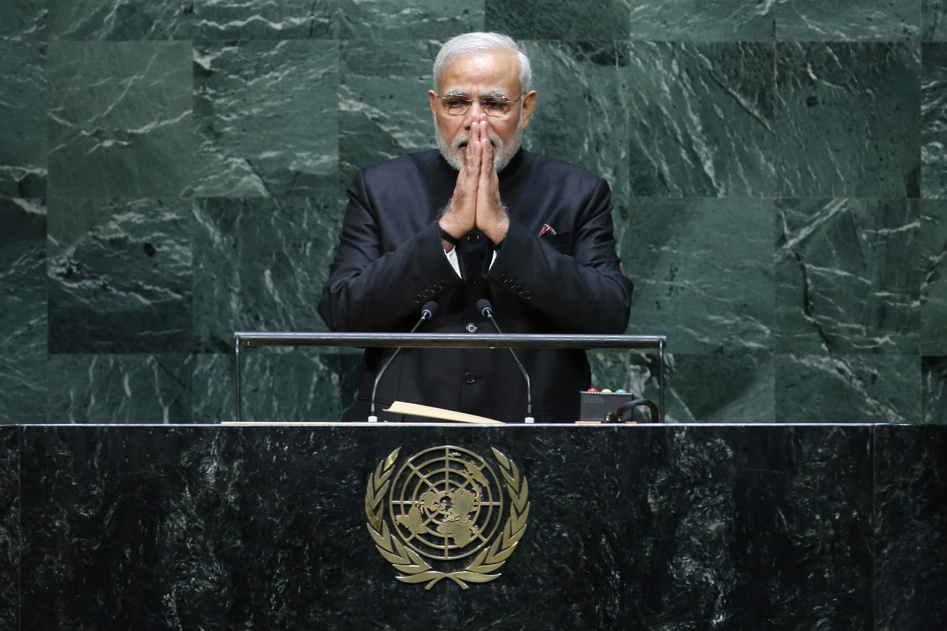 <p>Prime Minister Narendra Modi Addressing the United Nations General Assembly in 2014</p>
