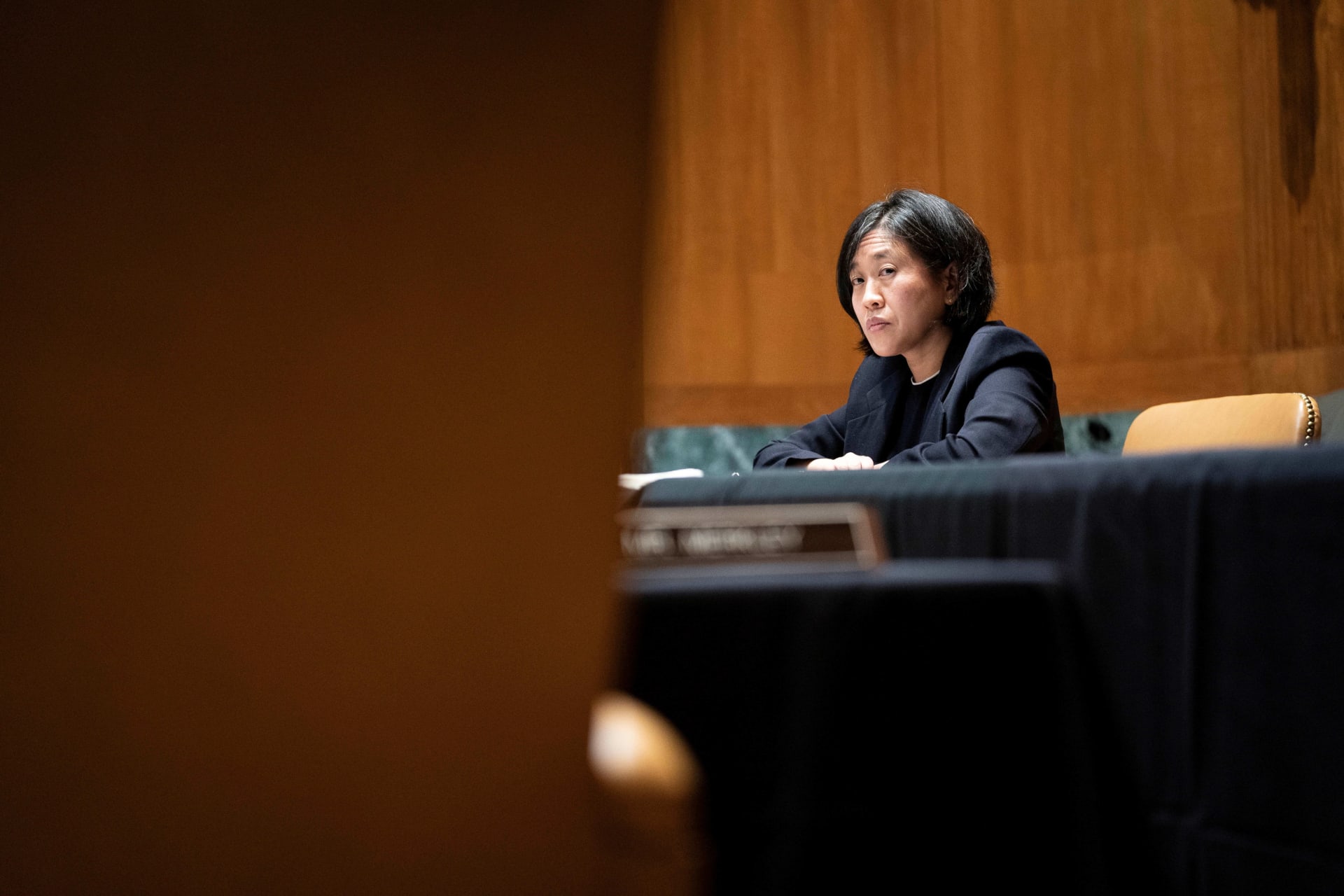 <p>U.S. Trade Representative Katherine Tai testifies before the Senate Appropriations Subcommittee on Commerce, Justice, Science, and Related Agencies in Washington D.C. on April 28, 2021.</p>
