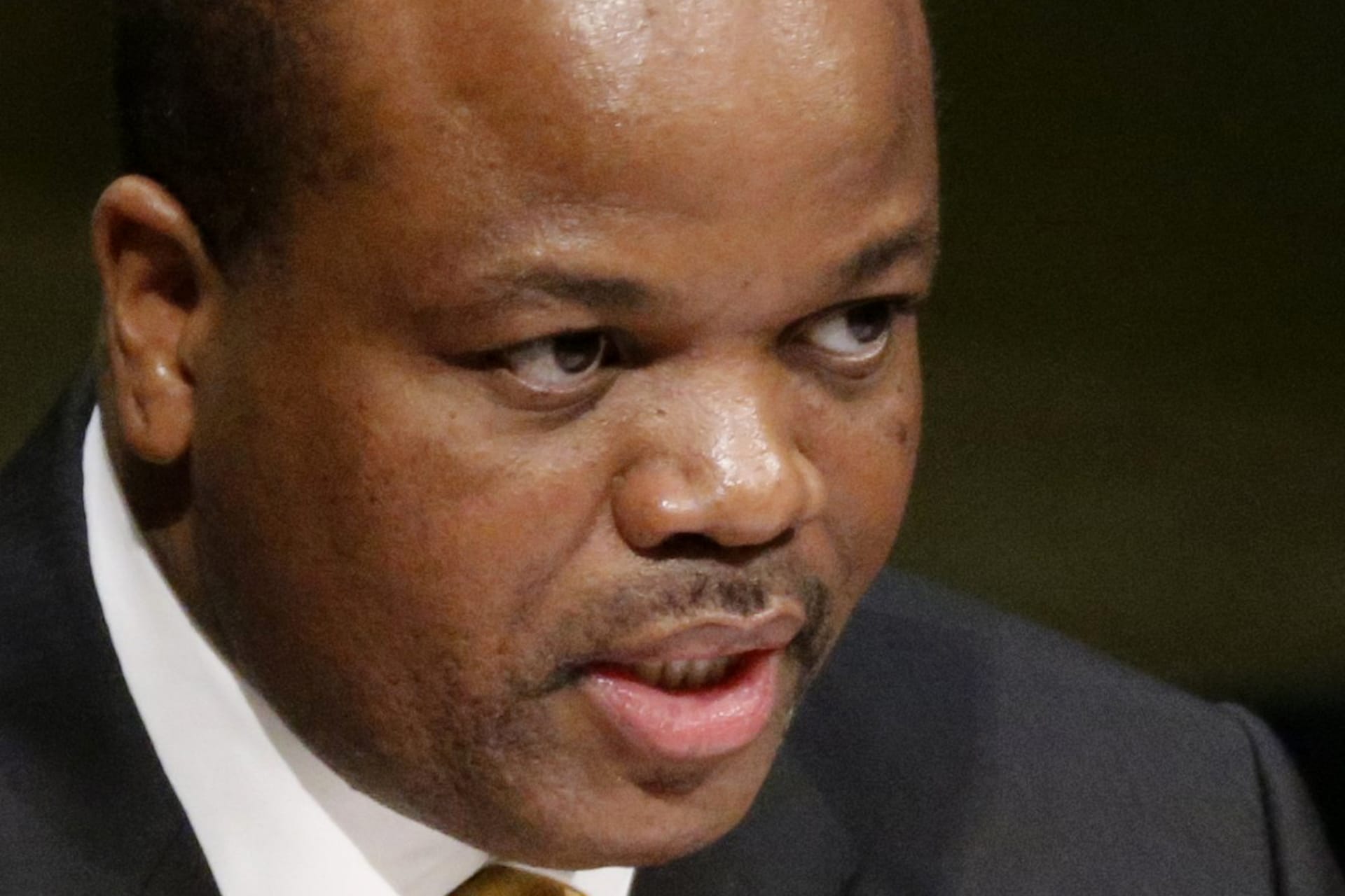 <p>King Mswati III of Swaziland addresses attendees during the 70th session of the United Nations General Assembly at the UN headquarters in New York on September 29, 2015.</p>
