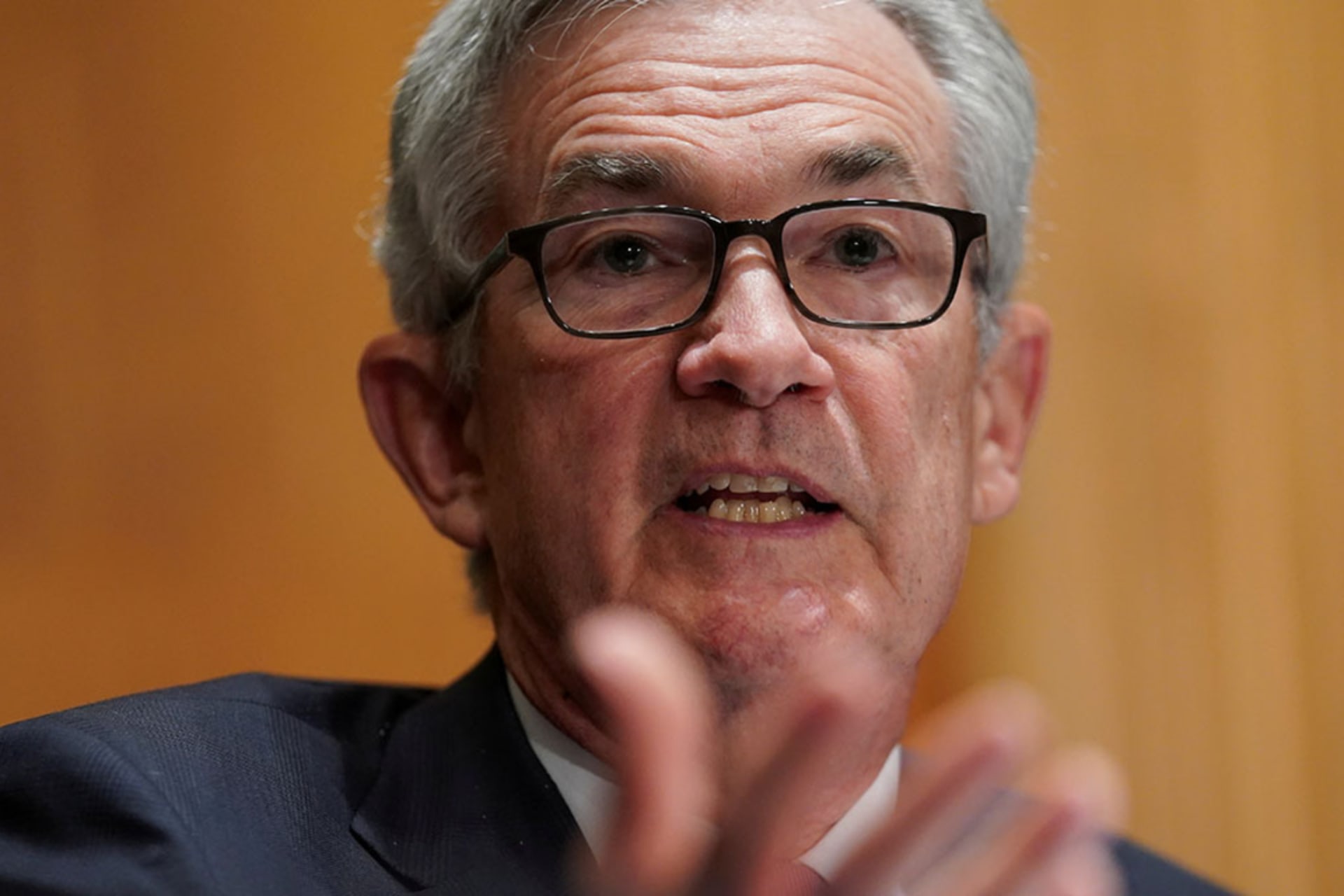 <p>Federal Reserve Chairman Jerome Powell testifies before a U.S. Senate panel in July 2021.</p>
