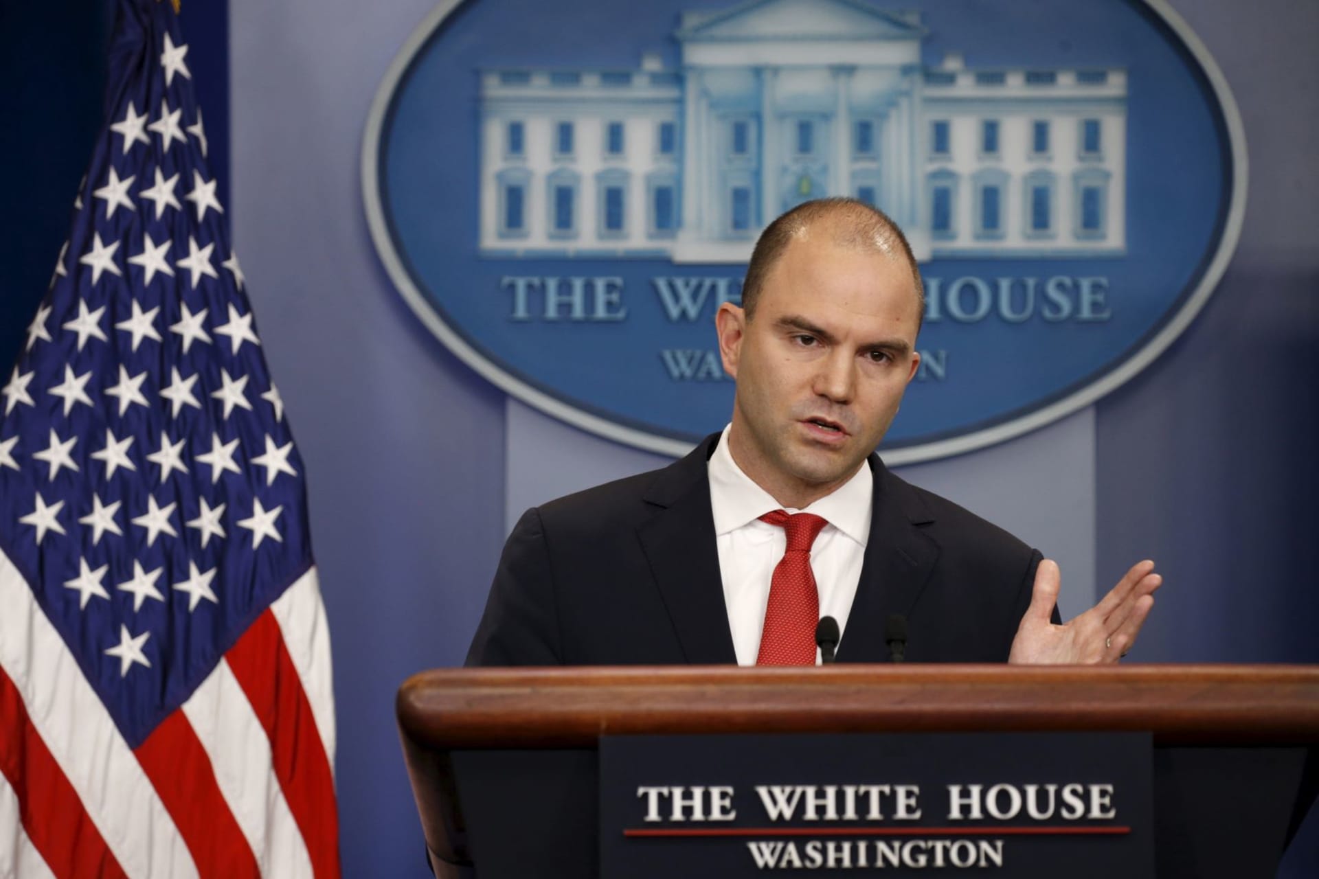 <p>U.S. Deputy National Security Advisor Ben Rhodes speaks about Obama’s upcoming visit to Cuba at the White House in Washington February 18, 2016. U.S. President Barack Obama on Thursday announced a historic visit to Cuba next month, speeding up the thaw in</p>
