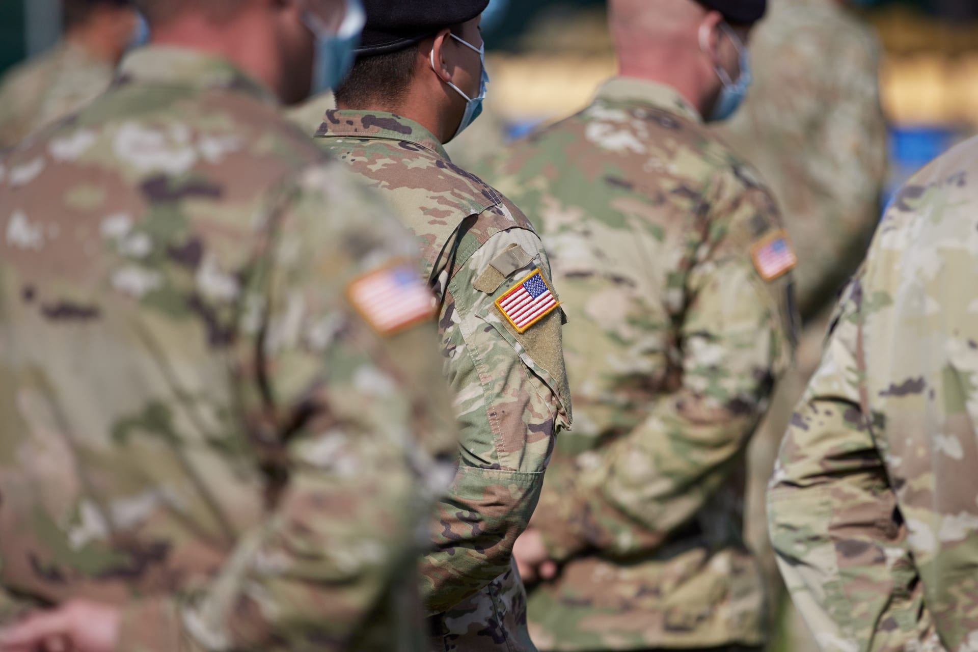 <p>Members of the U.S. Army seen during military exercises in Ukraine on September 17, 2020.</p>
