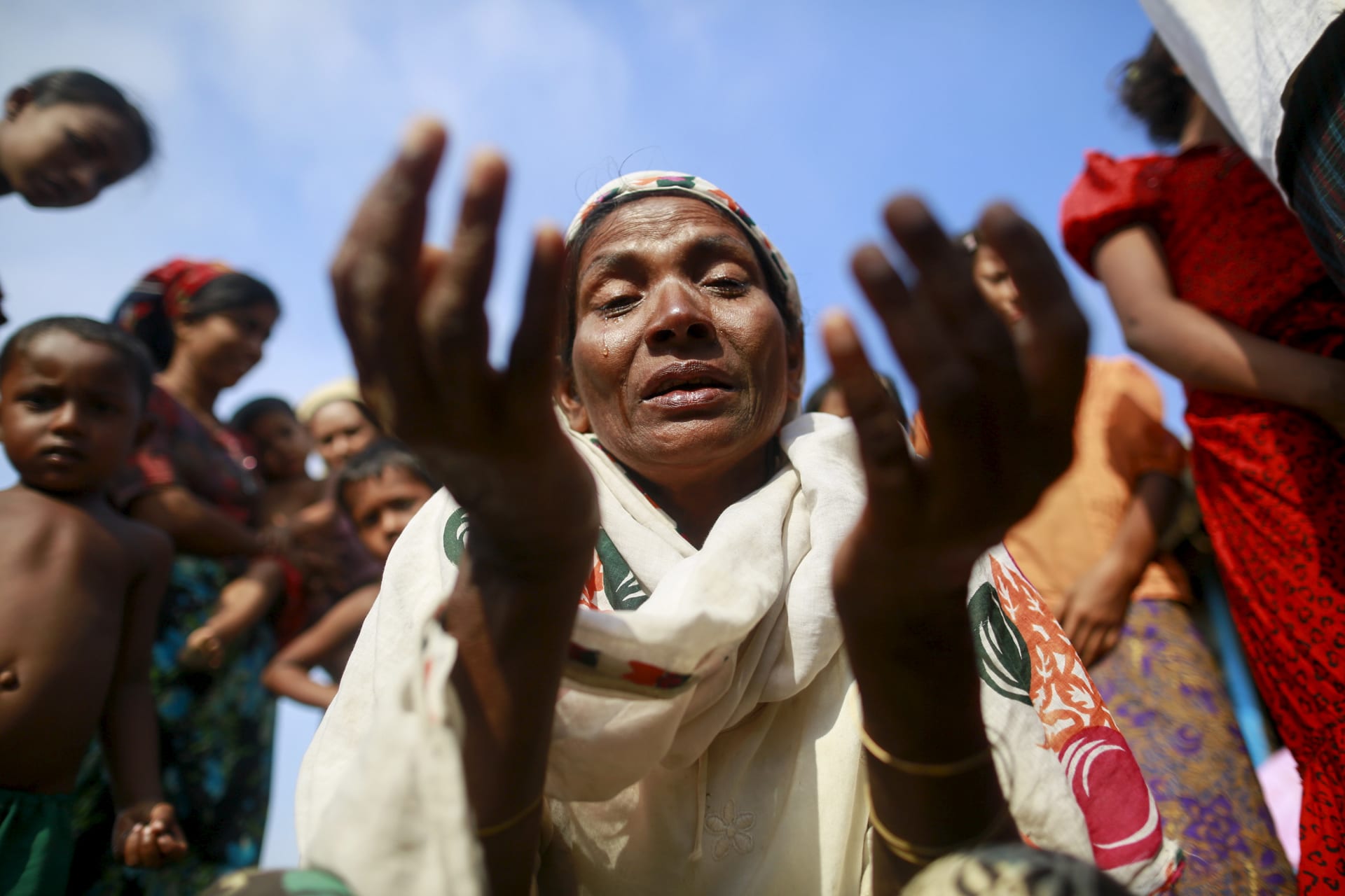 <p>The mother of a victim of human trafficking near Sittwe, Myanmar, May 2015</p>

