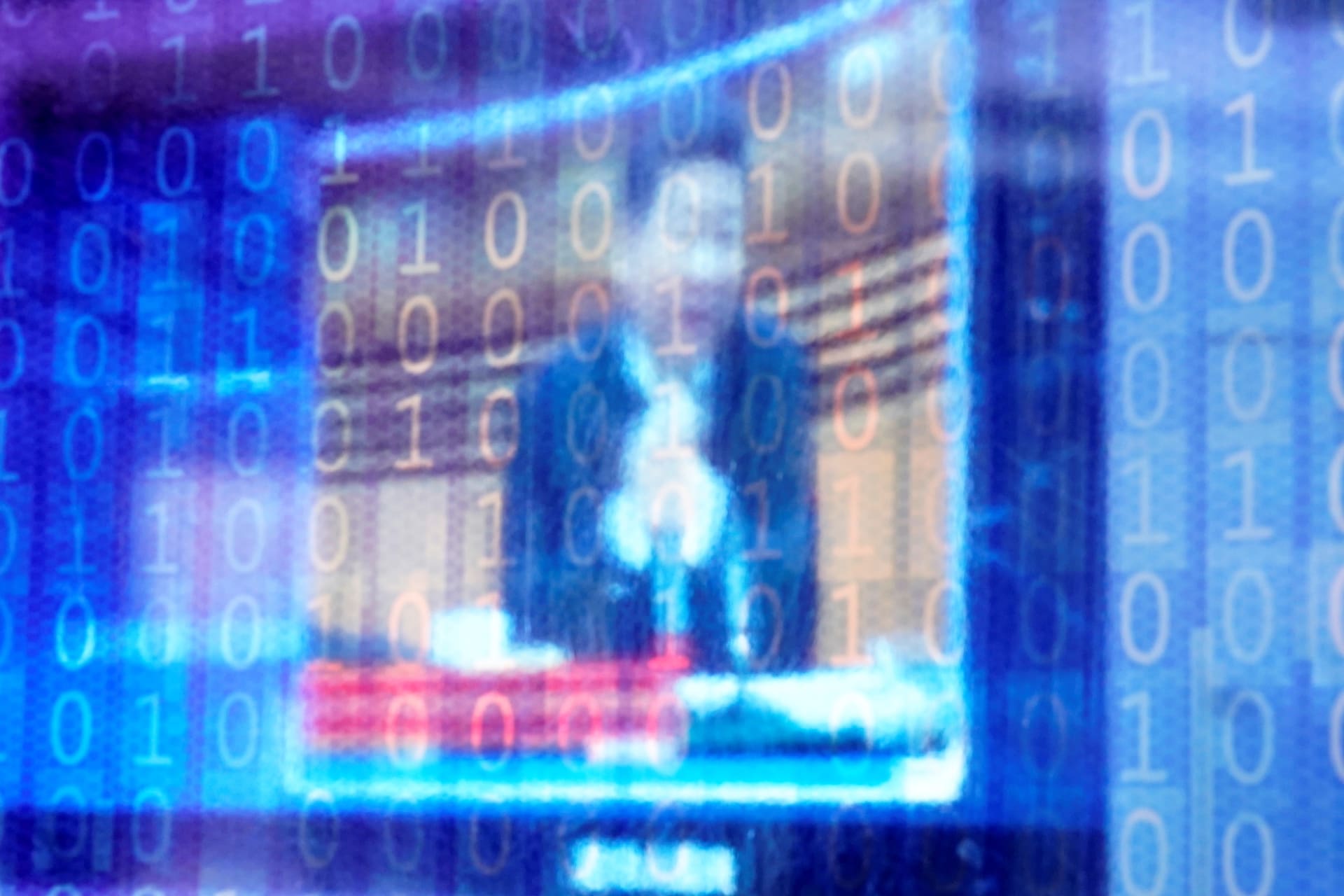 <p>China’s President Xi Jinping is shown on a screen through digitally decorated glass during the World Internet Conference (WIC) in Wuzhen, Zhejiang province, China, November 23, 2020.</p>
