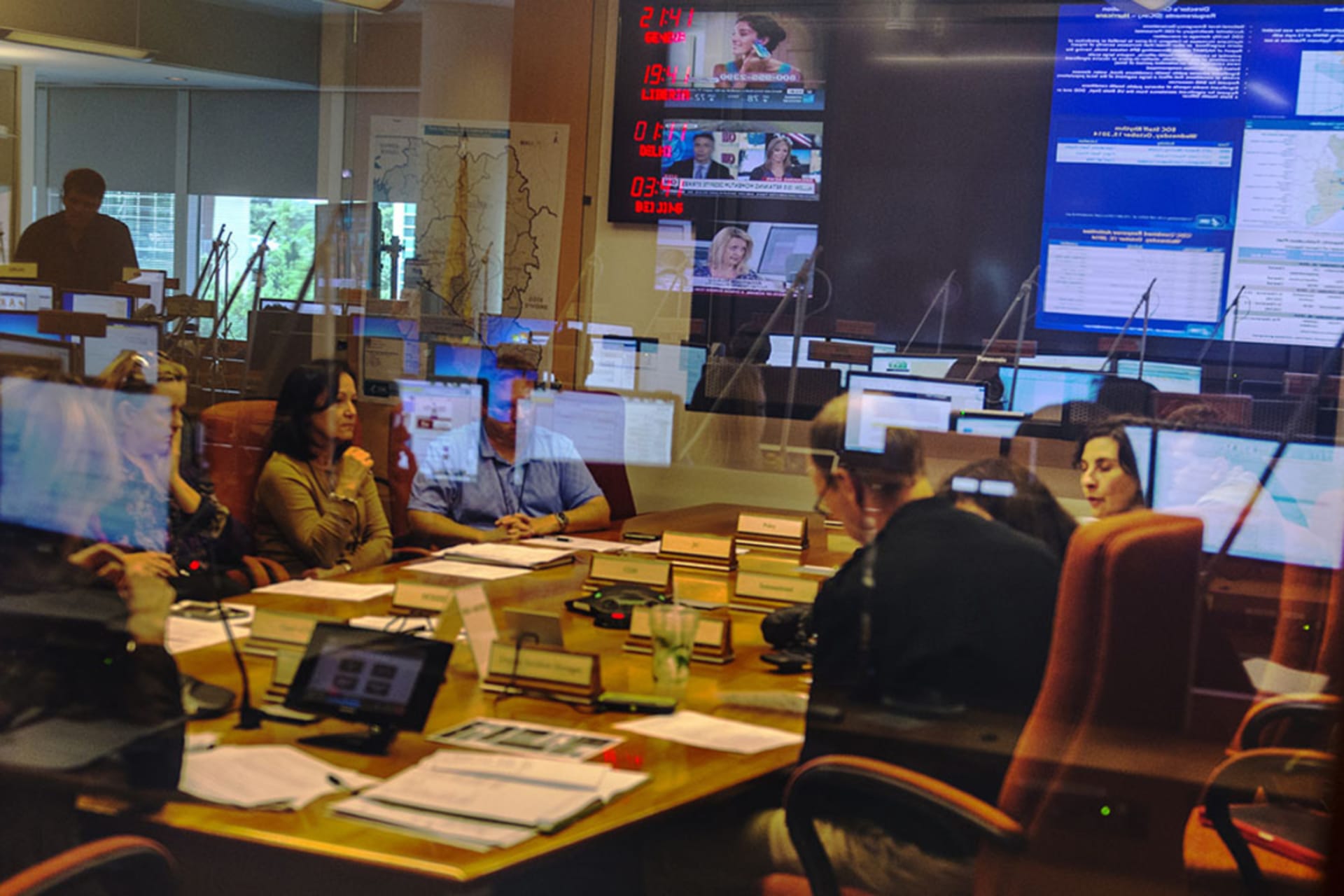 <p>The CDC’s Emergency Operations Center amid the Ebola crisis in 2014.</p>

