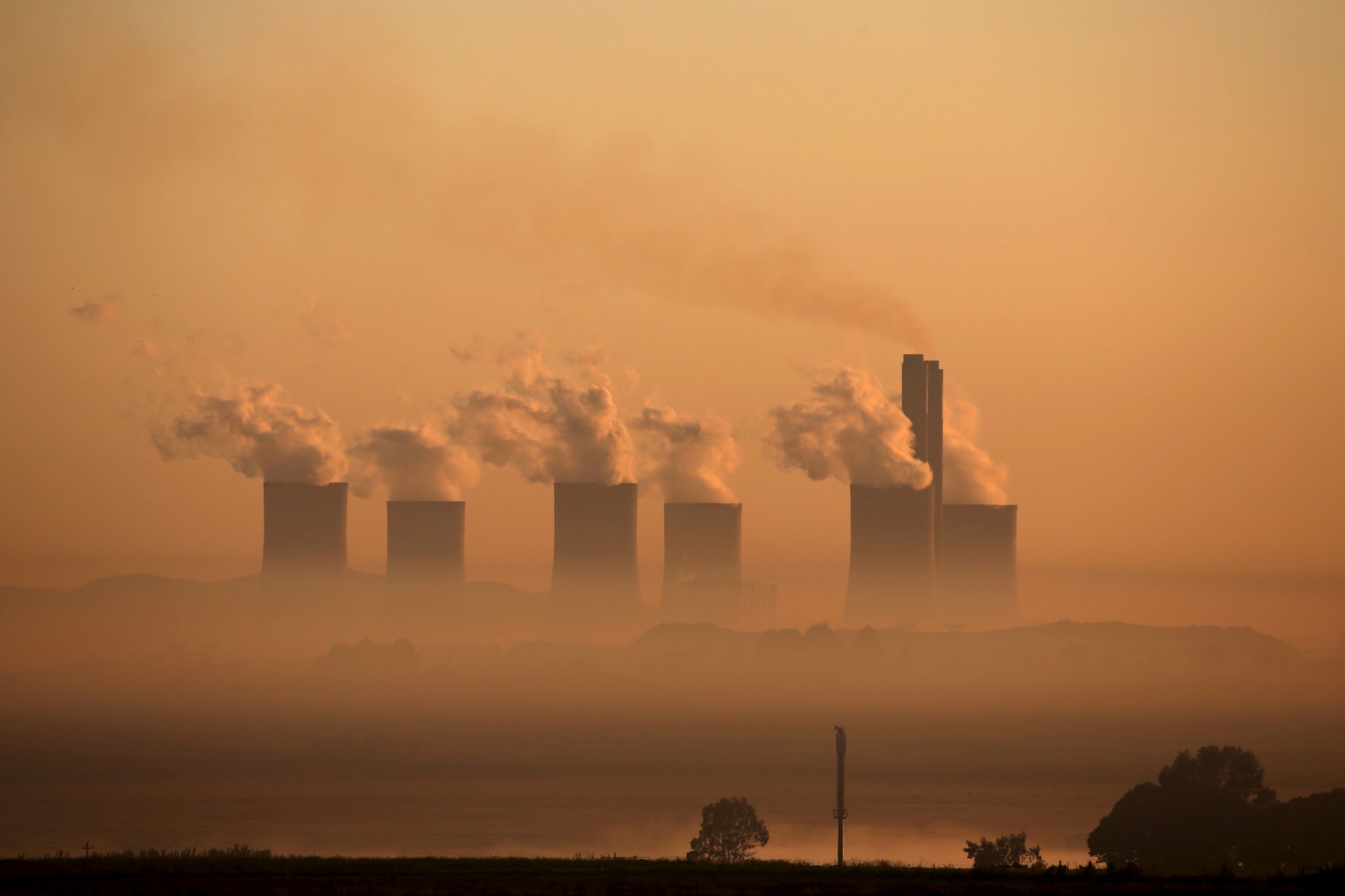 <p>Steam rises at sunrise from the Lethabo Power Station, a coal-fired power station owned by state power utility ESKOM near Sasolburg, South Africa on March 2, 2016. </p>
