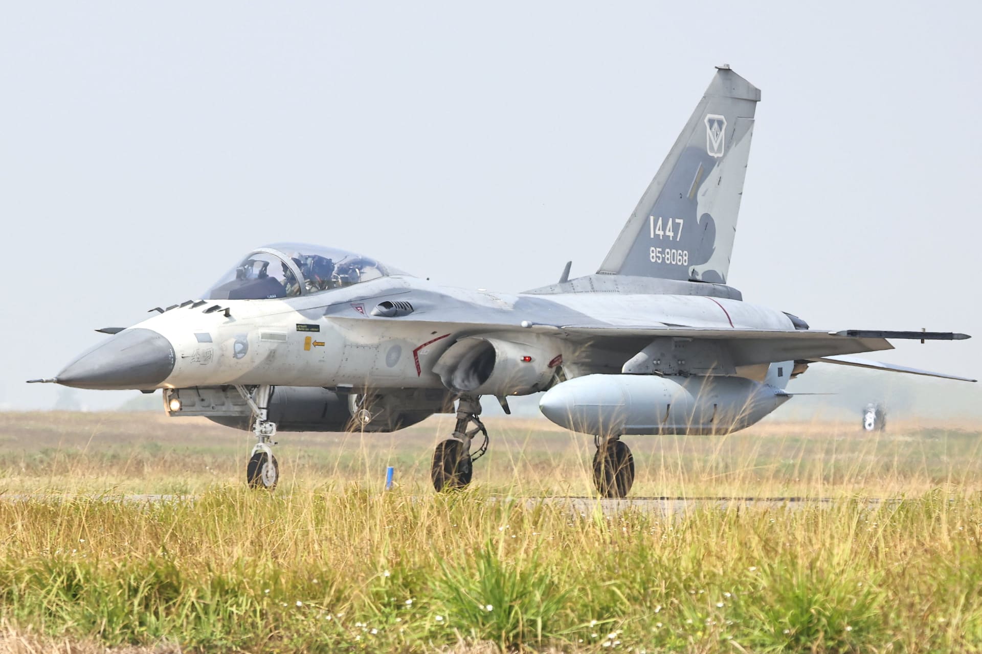 <p>A F-CK-1 Ching-kuo Indigenous Defence Fighter (IDF) is seen at an Air Force base in Tainan, Taiwan, on January 26, 2021.</p>
