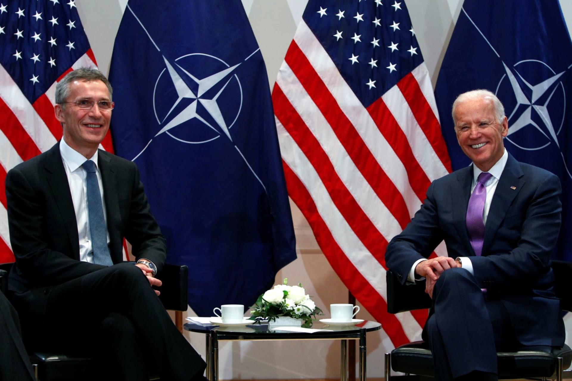 <p>Then U.S. Vice President Joe Biden meets NATO Secretary General Jens Stoltenberg during the fifty-first Munich Security Conference in Munich, Germany on February 7, 2015. </p>
