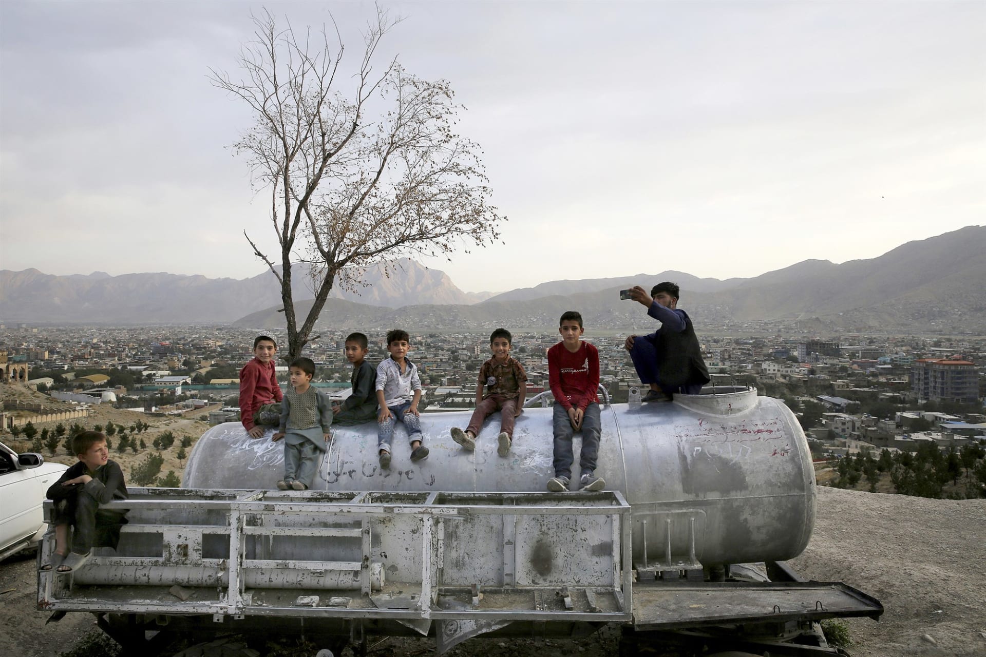 <p>Afghan boys in Kabul, Afghanistan in August 2019. </p>
