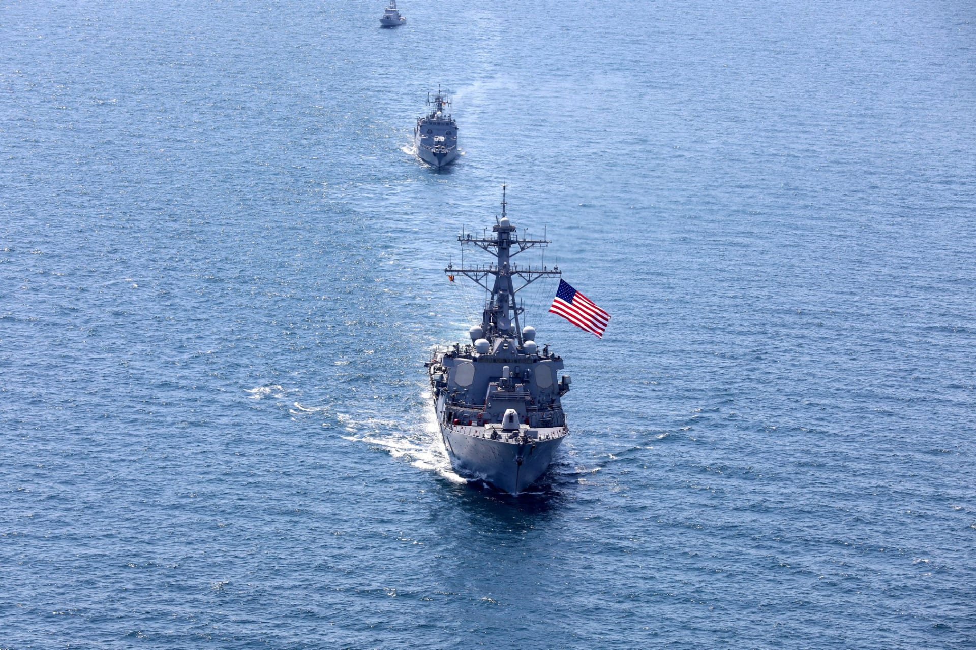 <p>The U.S. Navy Arleigh Burke-class guided-missile destroyer USS Porter sails in the Black Sea on July 25, 2020. Reuters via Ukrainian Defence Ministry/Handout</p>
