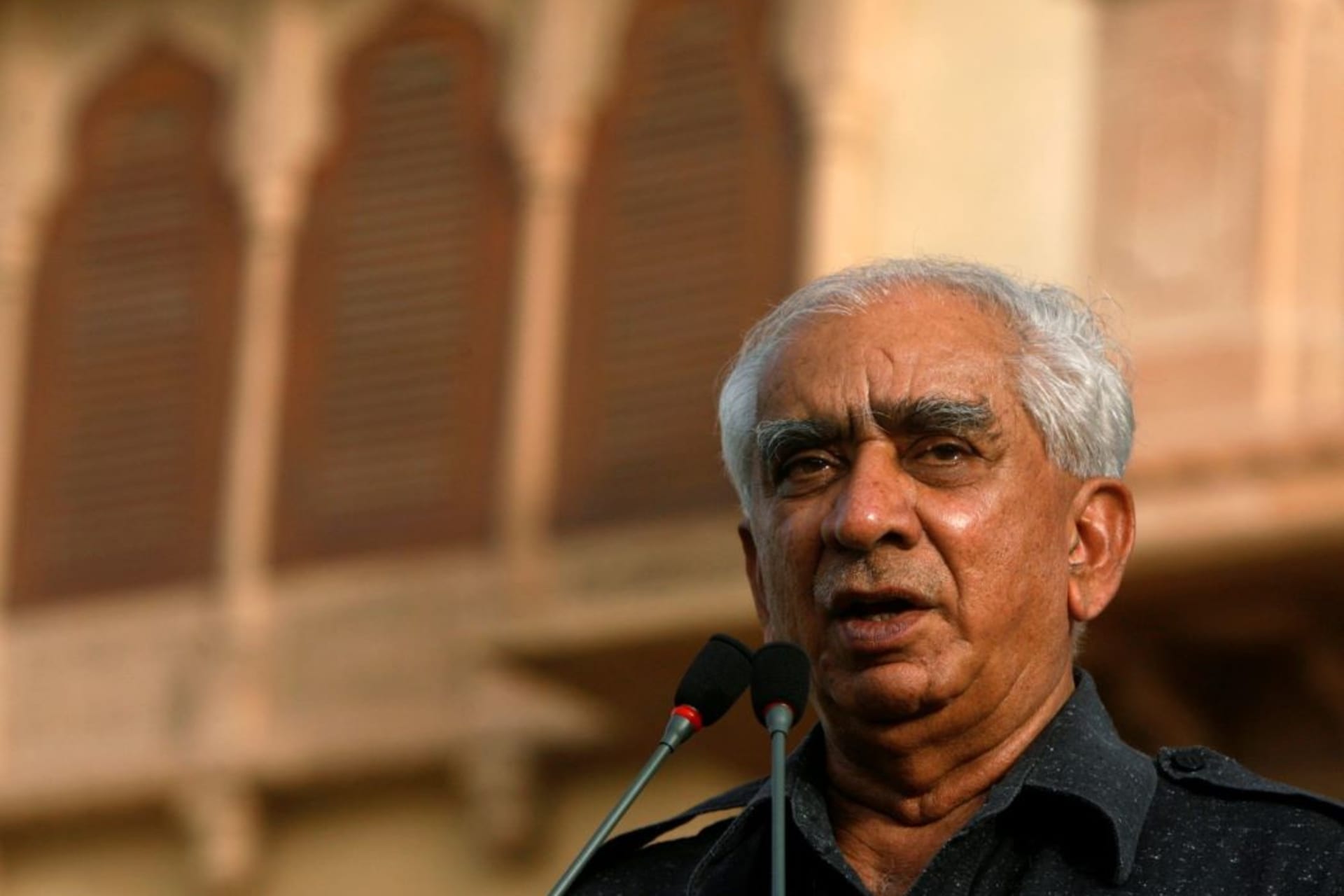 <p>Jaswant Singh speaking at a ceremony to promote his book on Mohammed Ali Jinnah in 2010.</p>
