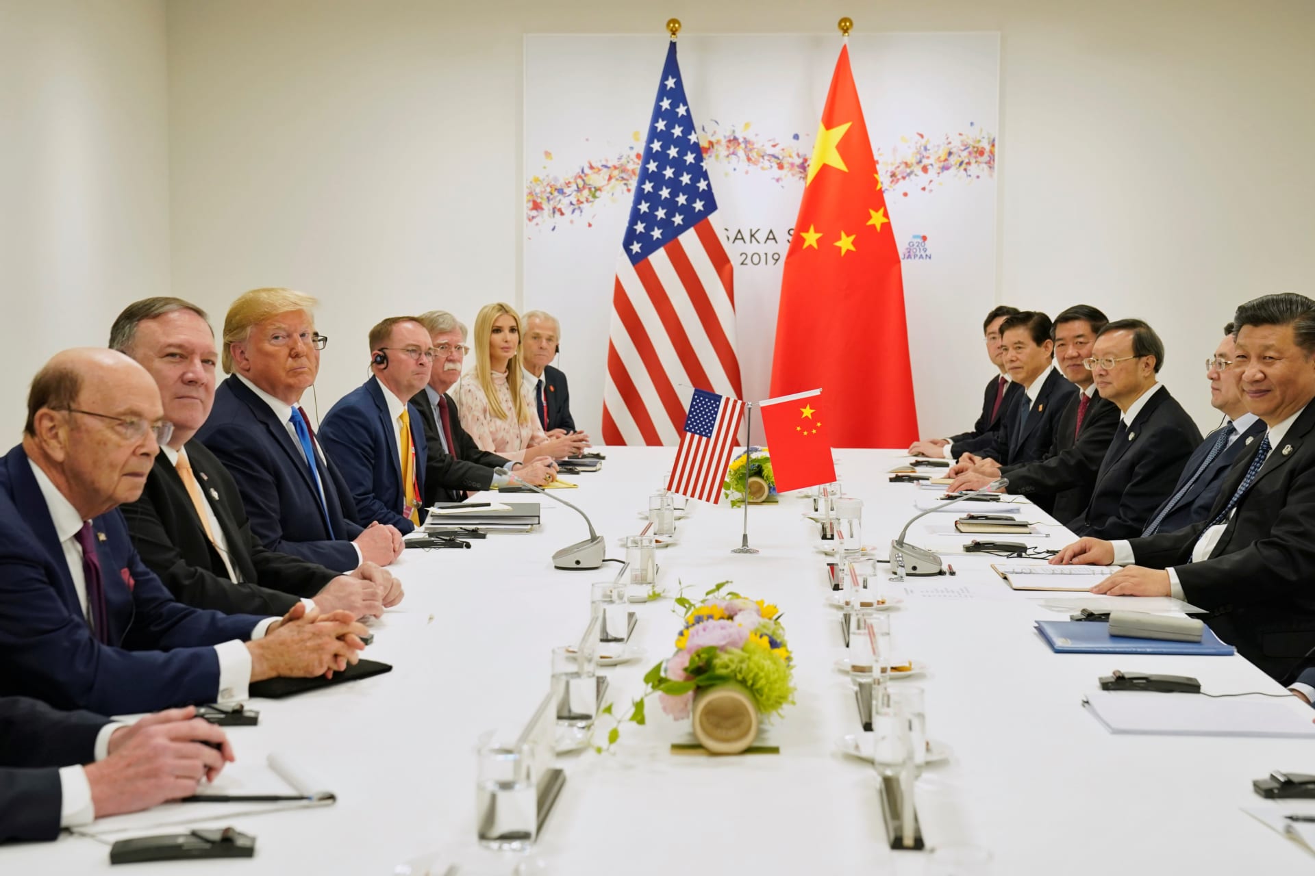 <p>U.S. President Donald Trump and China’s President Xi Jinping hold a bilateral meeting during the G20 leaders summit in Osaka, Japan, June 29, 2019.</p>
