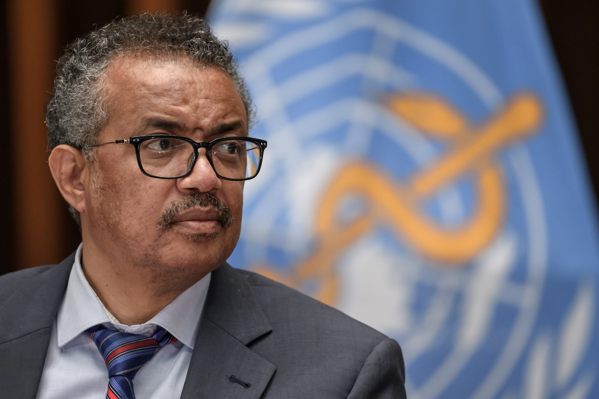 <p>World Health Organization (WHO) Director-General Tedros Adhanom Ghebreyesus attends a news conference at the WHO headquarters in Geneva, Switzerland, on July 3, 2020 </p>
