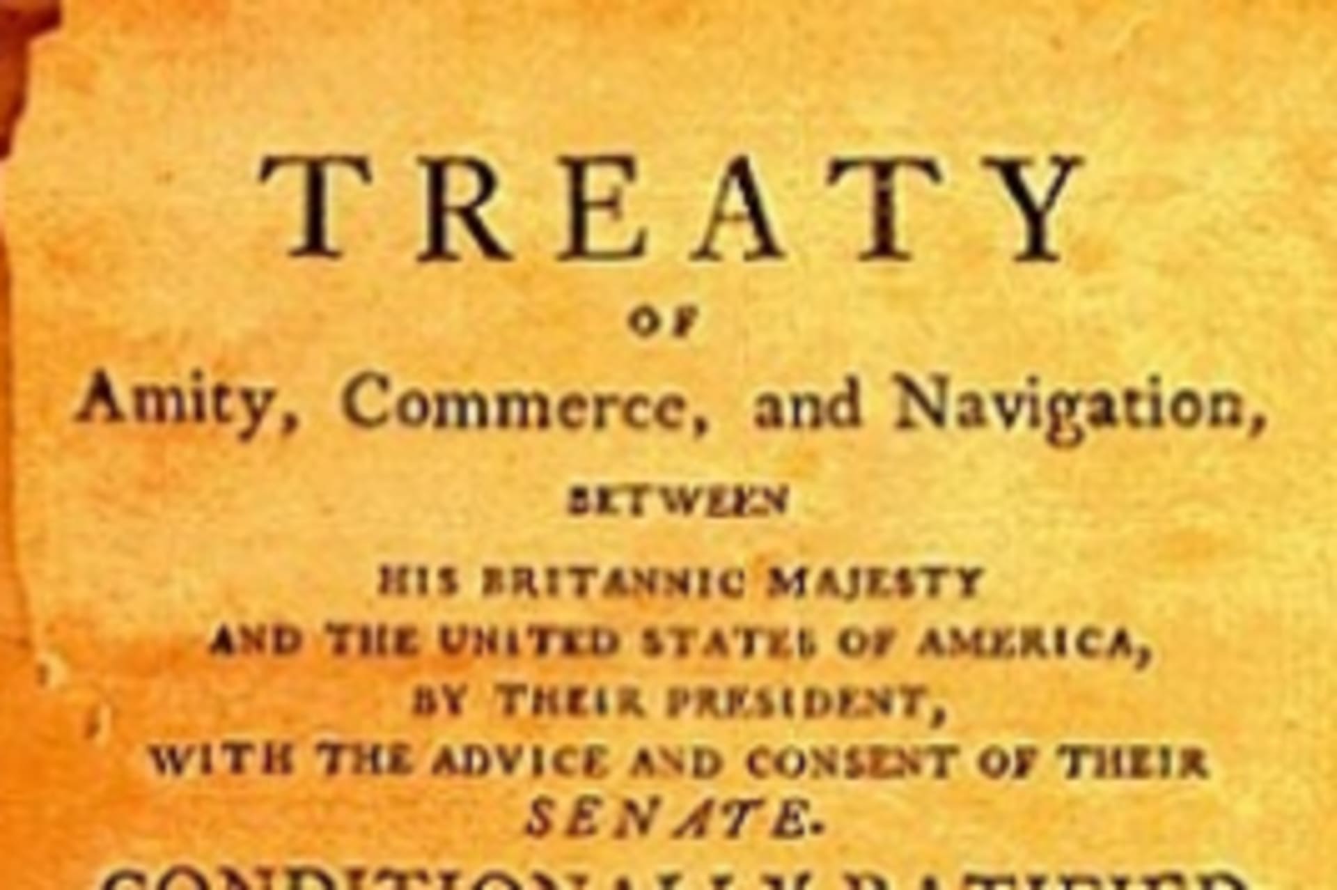 <p>The first page of the Jay Treaty. Library of Congress. </p>
