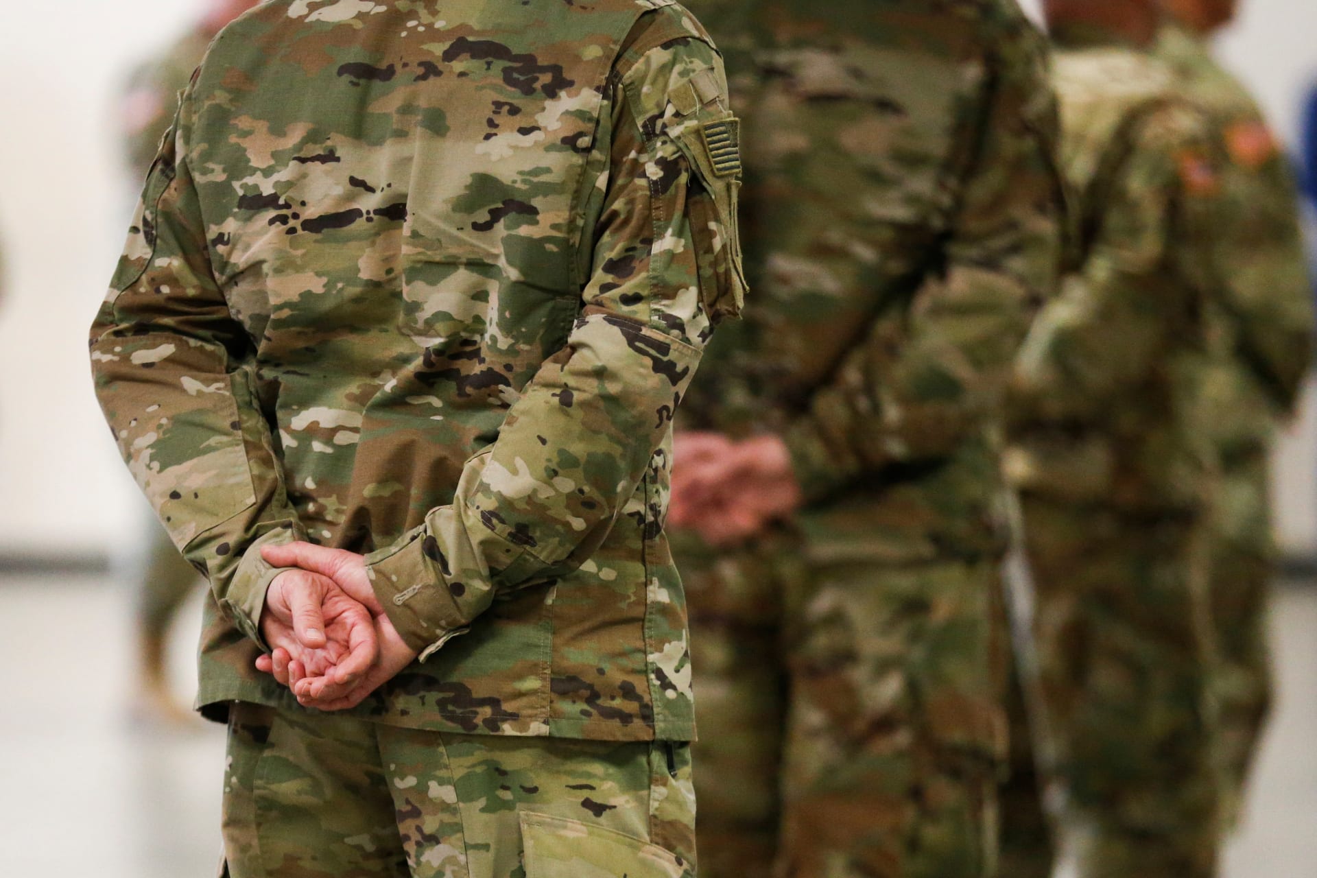 <p>U.S. Army soldiers inside of the CenturyLink Field Event Center during the COVID-19 pandemic. Lindsey Wasson/REUTERS</p>
