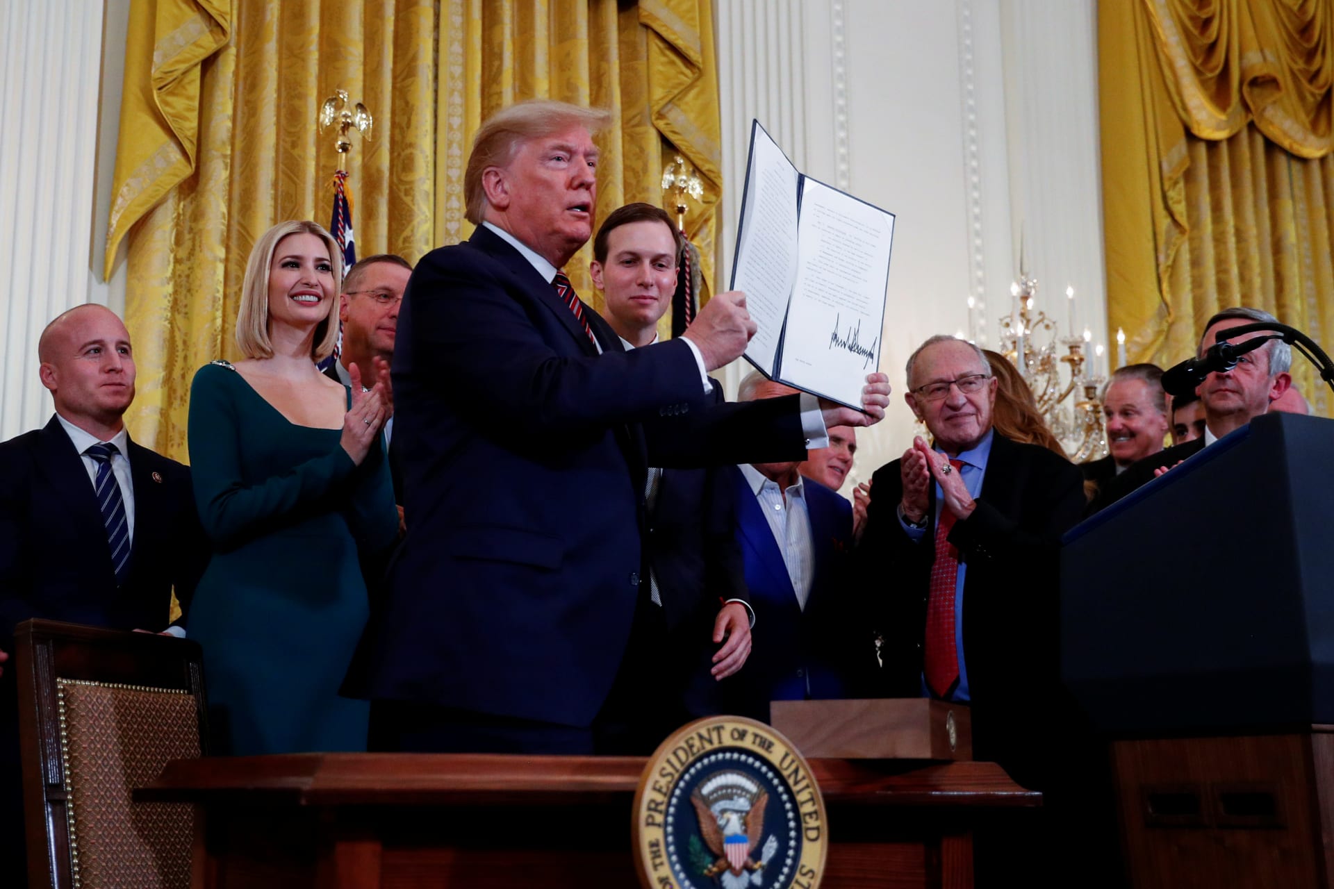 <p>U.S. President Donald J. Trump participates in an executive order signing at the White House, in Washington, DC, on December 11, 2019. </p>
