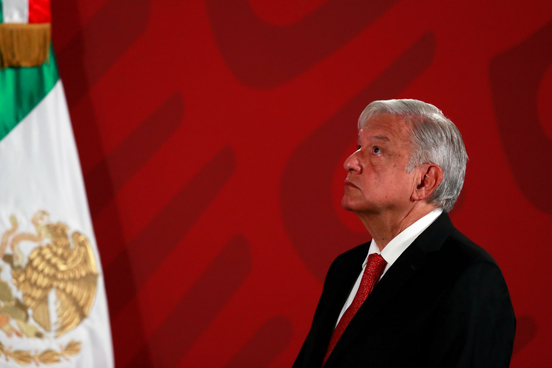 <p>Mexico’s President Andres Manuel Lopez Obrador holds a news conference at the National Palace in Mexico City, Mexico, March 17, 2020.</p>
