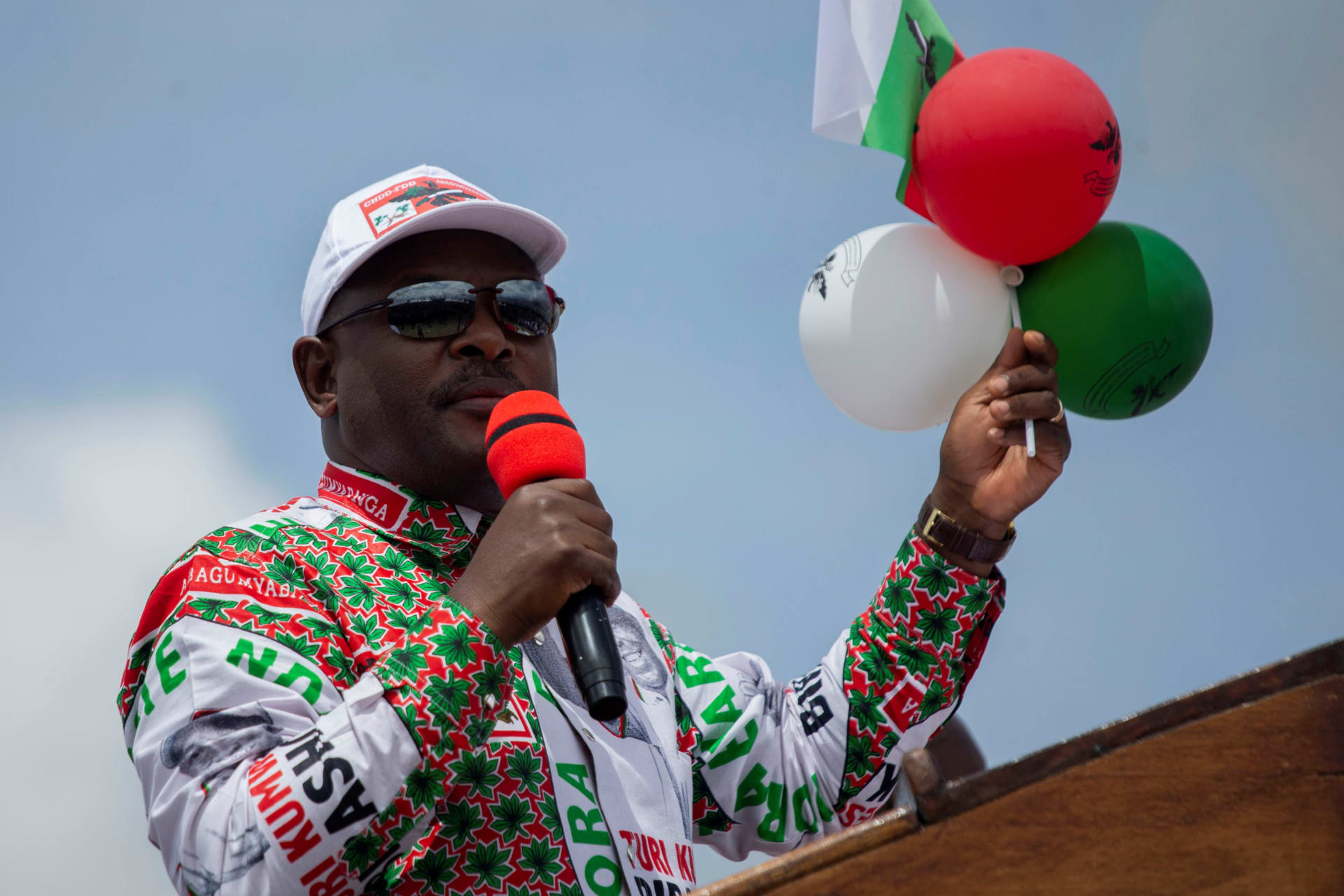 <p>Burundi’s President Pierre Nkurunziza attends a campaign rally at the Bugendana Stadium in Gitega Province, Burundi April 27, 2020</p>
