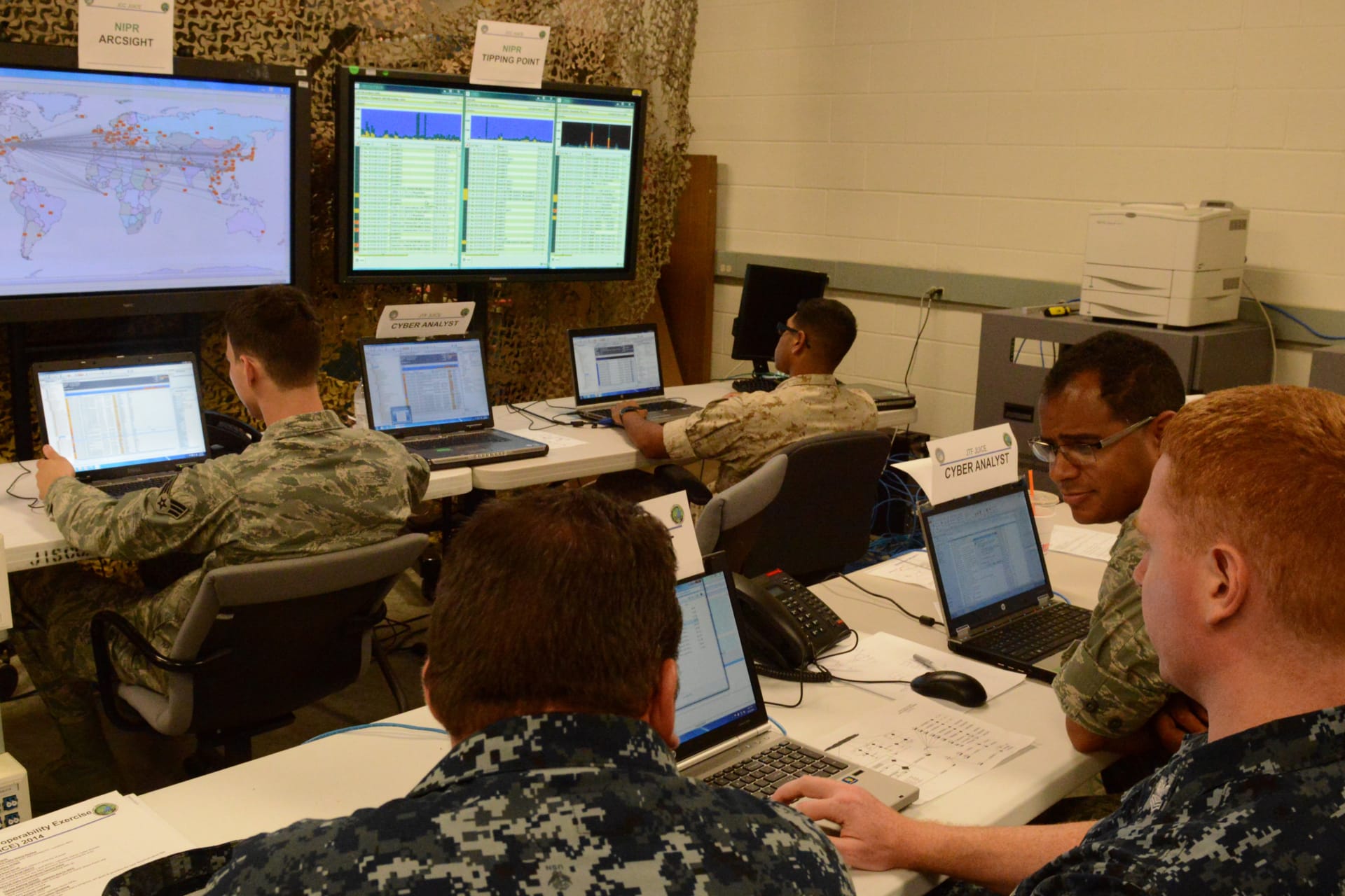 <p>Cyber defense operations at the U.S. Army Communications-Electronics Command.</p>
