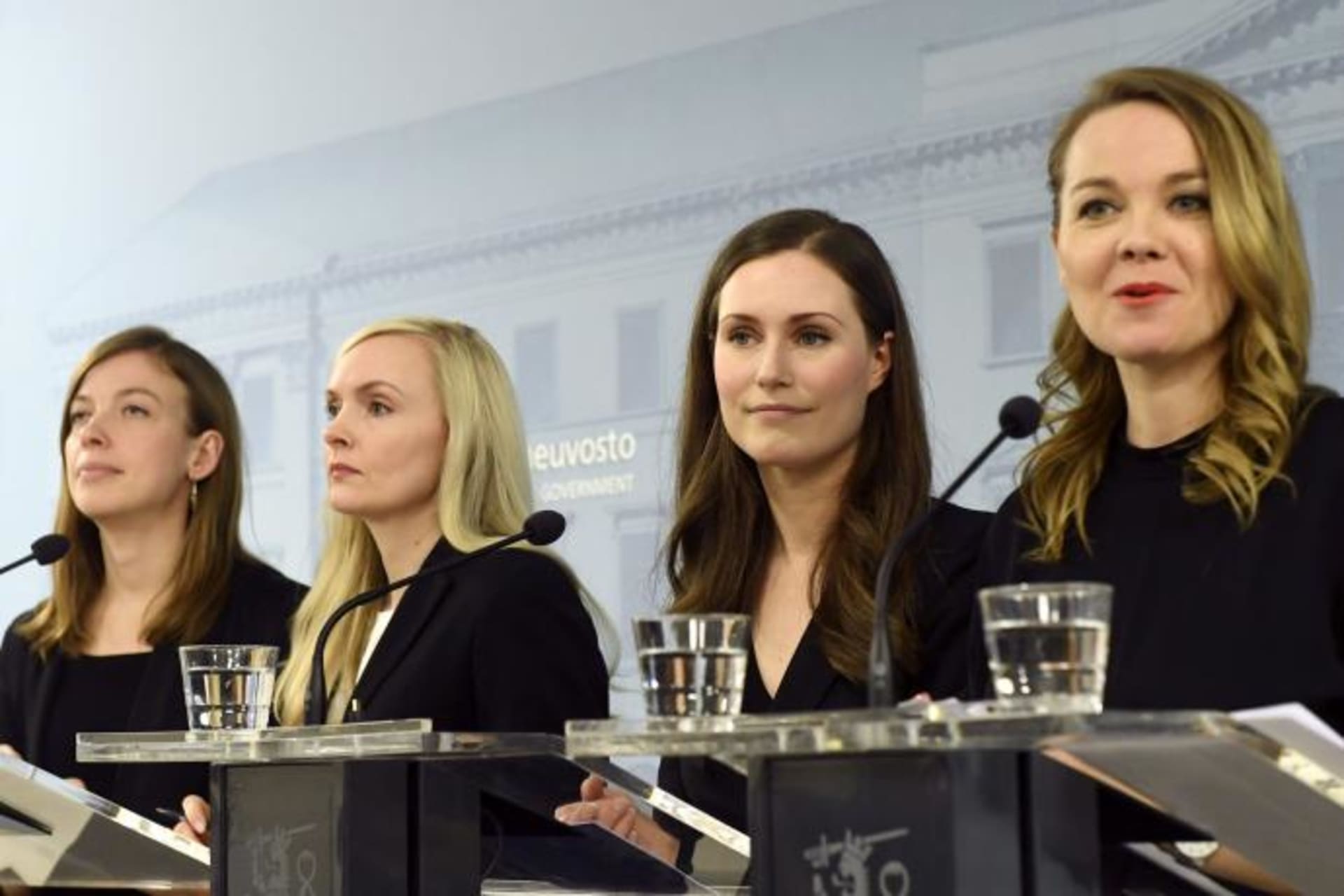 <p>Finnish Minister of Education Li Andersson, Minister of Interior Maria Ohisalo, Prime Minister Sanna Marin and Minister of Finance Katri Kulmuni in Helsinki, December 2019. </p>