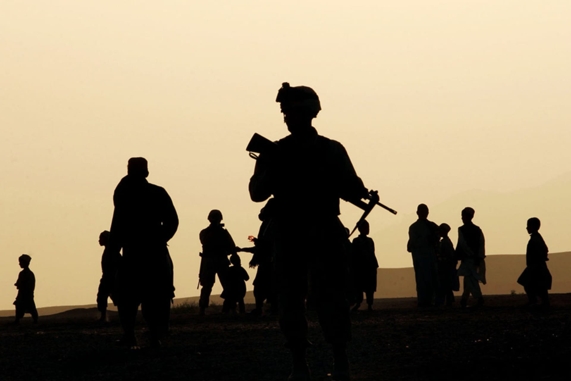 <p>U.S. soldiers patrol in Kandahar Province, April 2004.</p>

