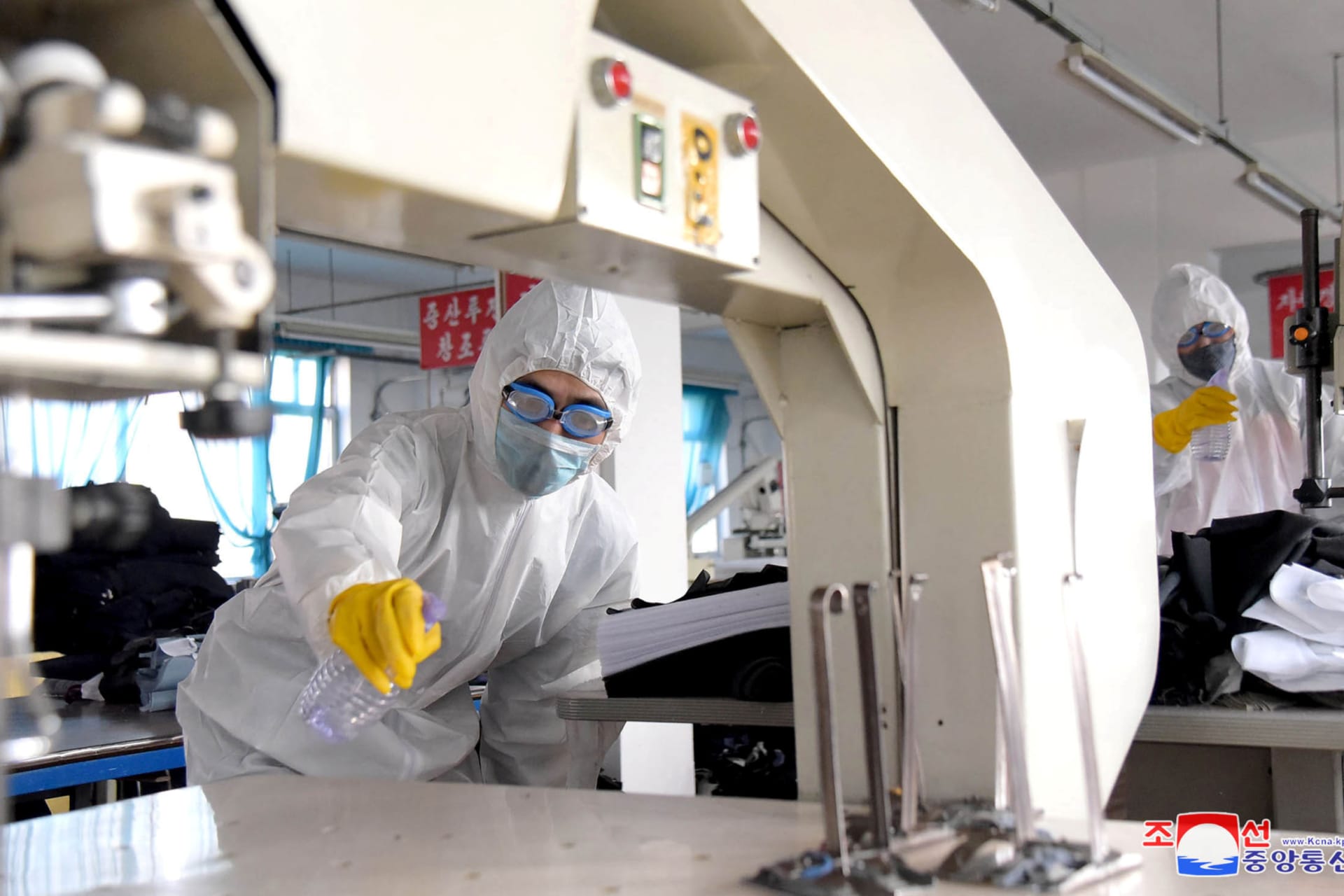 <p>Volunteers carry out disinfection work during an anti-virus campaign in Pyongyang, North Korea in this image released by North Korea’s Korean Central News Agency (KCNA) on March 4, 2020. </p>
