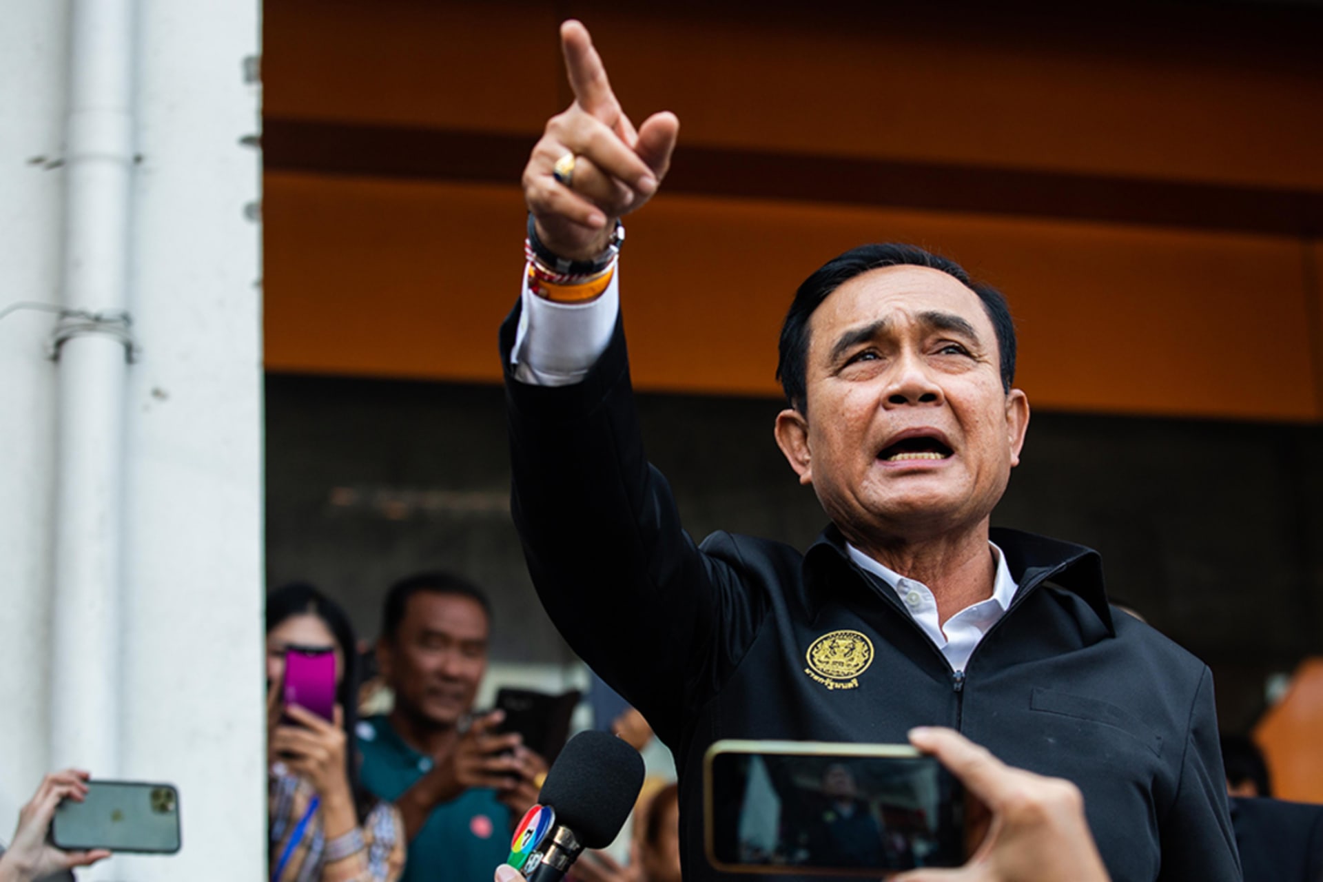<p>Thai Prime Minister Prayuth Chan-ocha gives a press conference following a mass shooting at Terminal 21 Mall in Korat, Thailand on February 9, 2020.</p>
