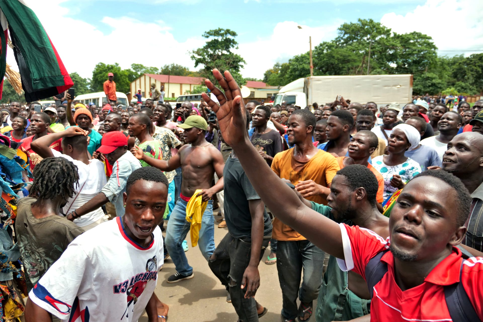 <p>Opposition supporters celebrate after the country’s constitutional court annulled the May 2019 presidential vote that declared Peter Mutharika a winner, in Lilongwe, Malawi February 4, 2020</p>
