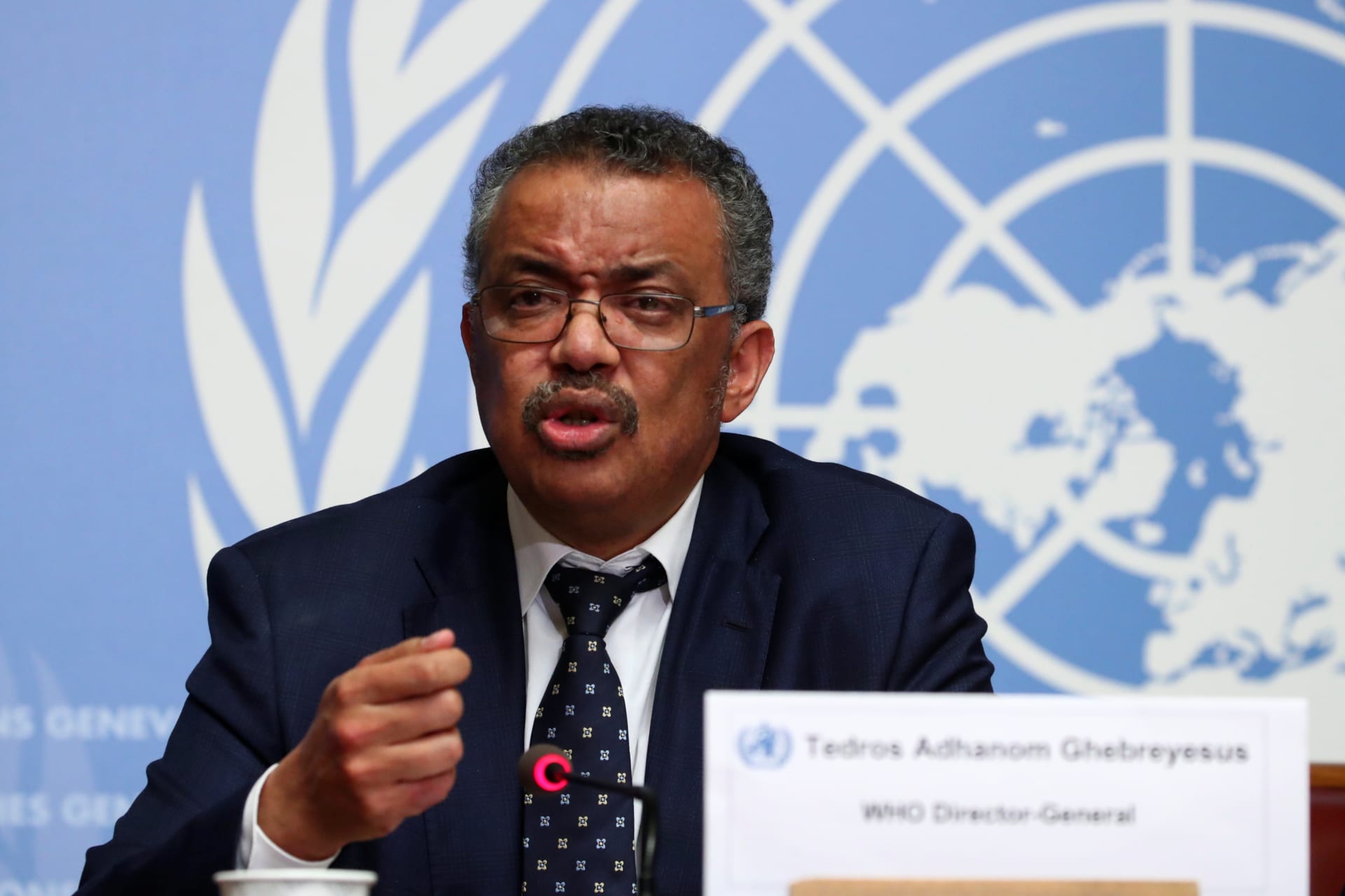 <p>Director-General of the World Health Organization (WHO) Tedros Adhanom Ghebreyesus speaks during a news conference in Geneva, Switzerland, on January 29, 2020. </p>
