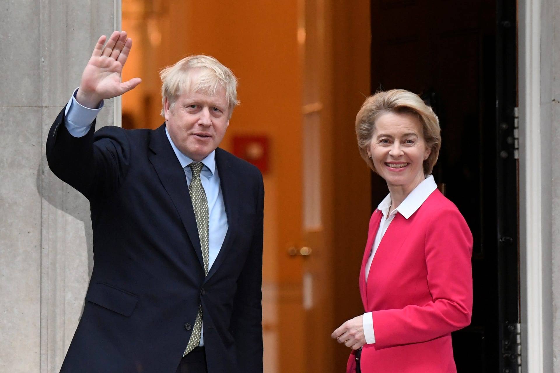 <p>British Prime Minister Boris Johnson meets European Commission President Ursula von der Leyen in London on January 8, 2020.</p>
