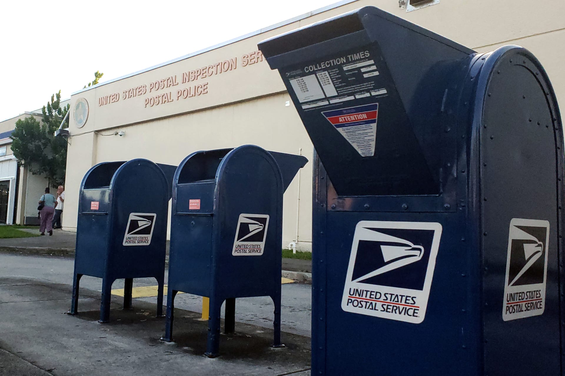 <p>A U.S. Postal Inspection Service facility is pictured near Miami International Airport</p>
