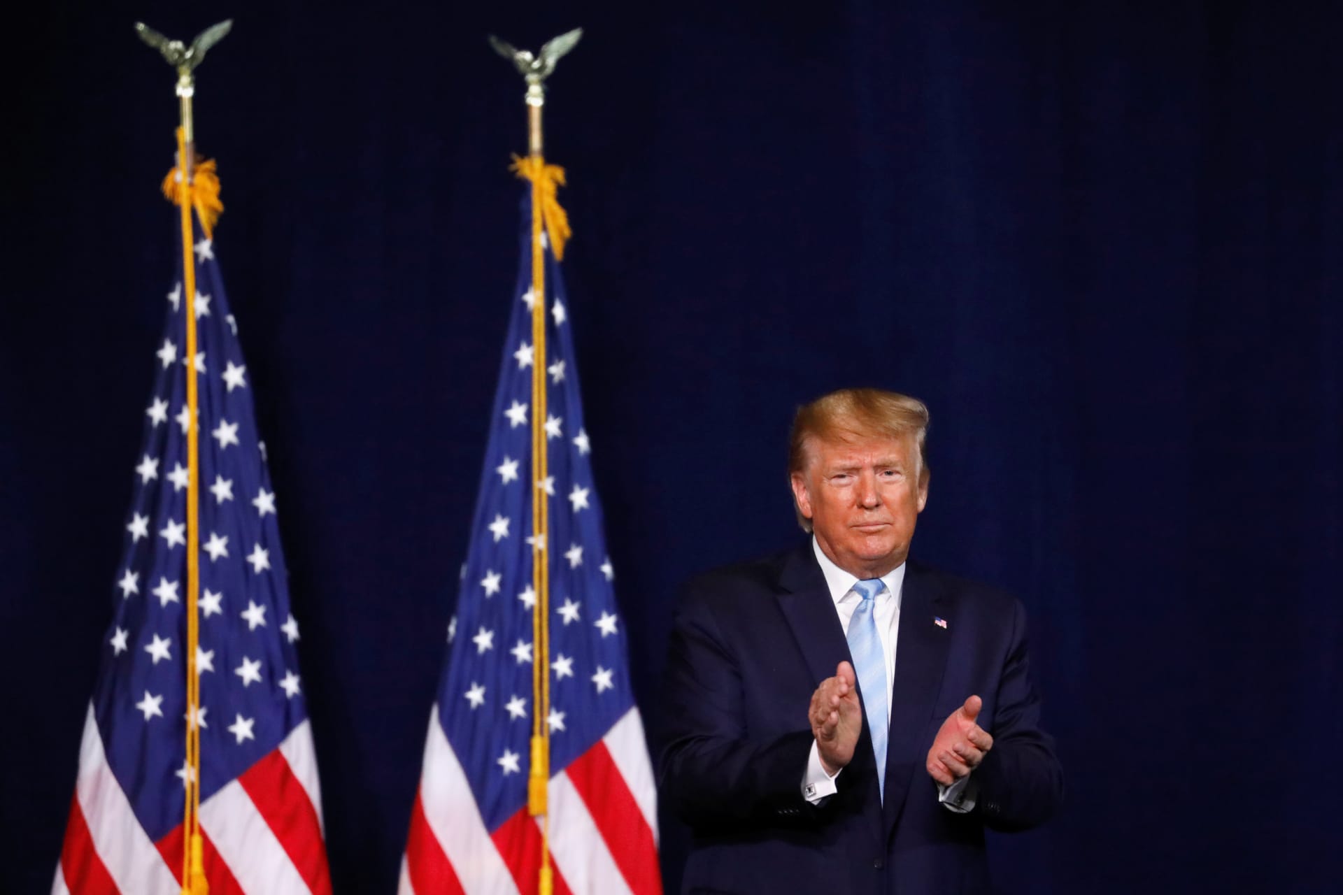 <p>U.S. President Donald J. Trump makes a speech in Miami, Florida, on January 3, 2020.</p>
