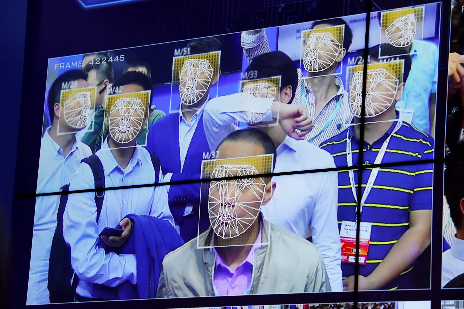<p>Visitors experience facial recognition technology at Face++ booth during the China Public Security Expo in Shenzhen, China.</p>
