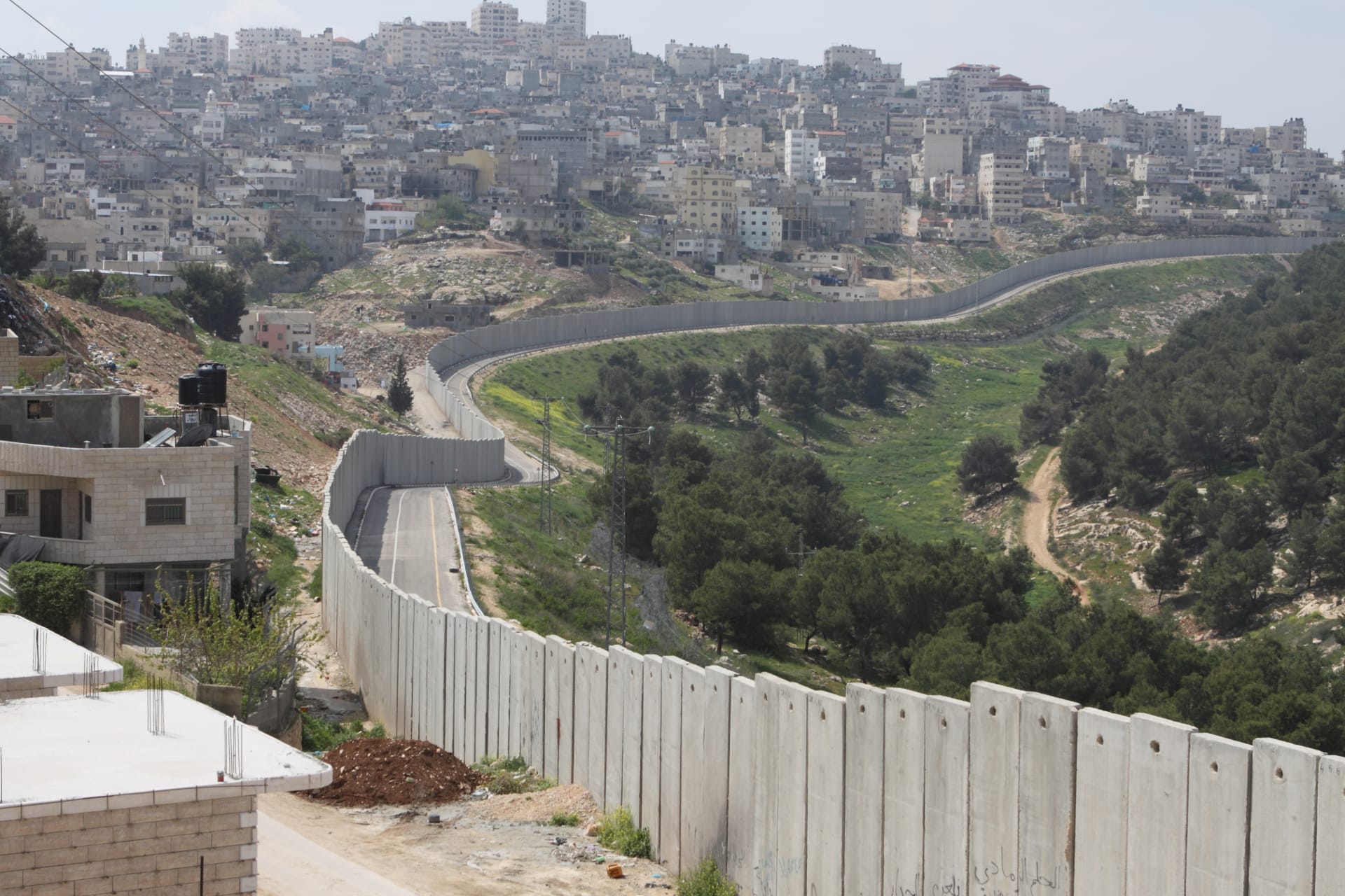 <p>The Palestinian village of Shuafa is bordered by the Israeli West Bank barrier. </p>
