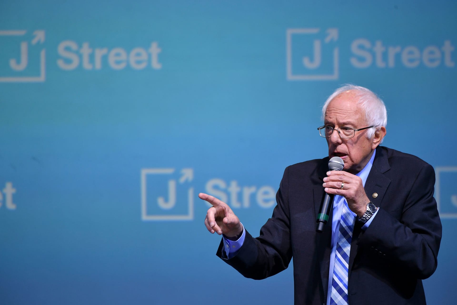 <p>Bernie Sanders speaks at the J Street National Conference in Washington, DC, on October 28. </p>
