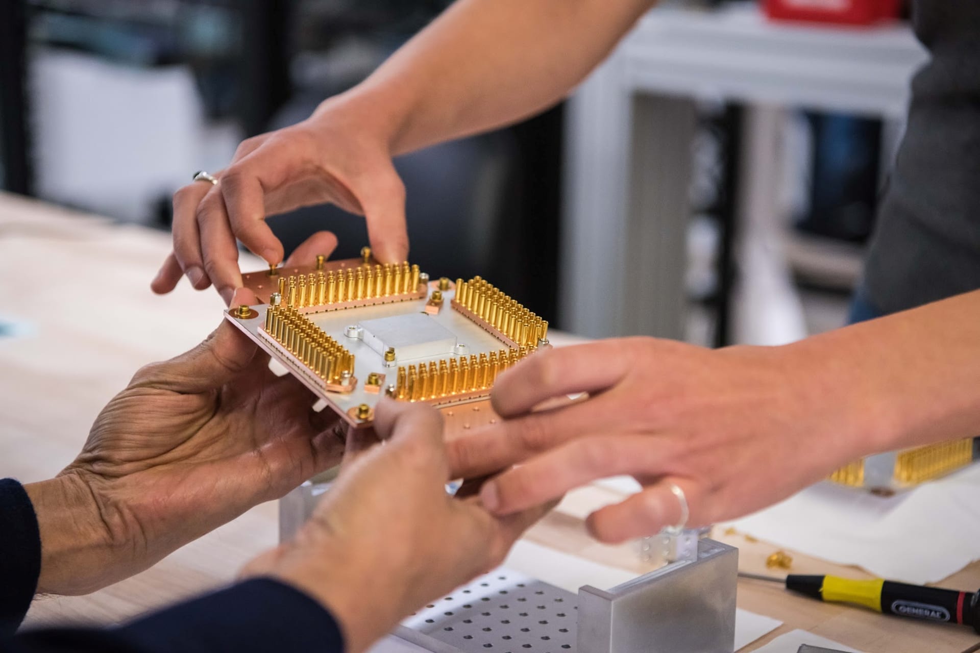 <p>A handout picture from October 2019 shows a component of Google’s Quantum Computer in the Santa Barbara lab, California, U.S. Picture taken in October 2019.</p>
