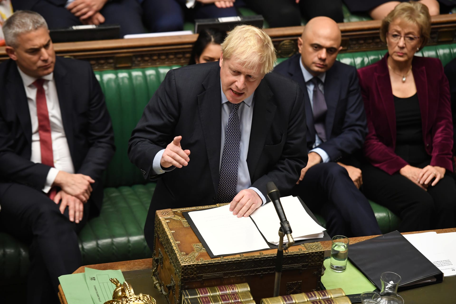 <p>UK Prime Minister Boris Johnson argues for his Brexit deal in the House of Commons on October 19. </p>
