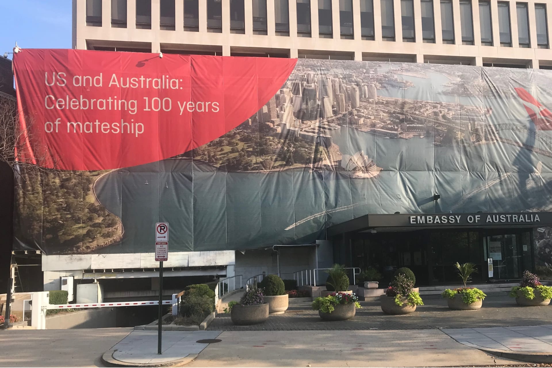 <p>Australia touts its history with the United States outside its embassy in Washington, D.C.</p>
